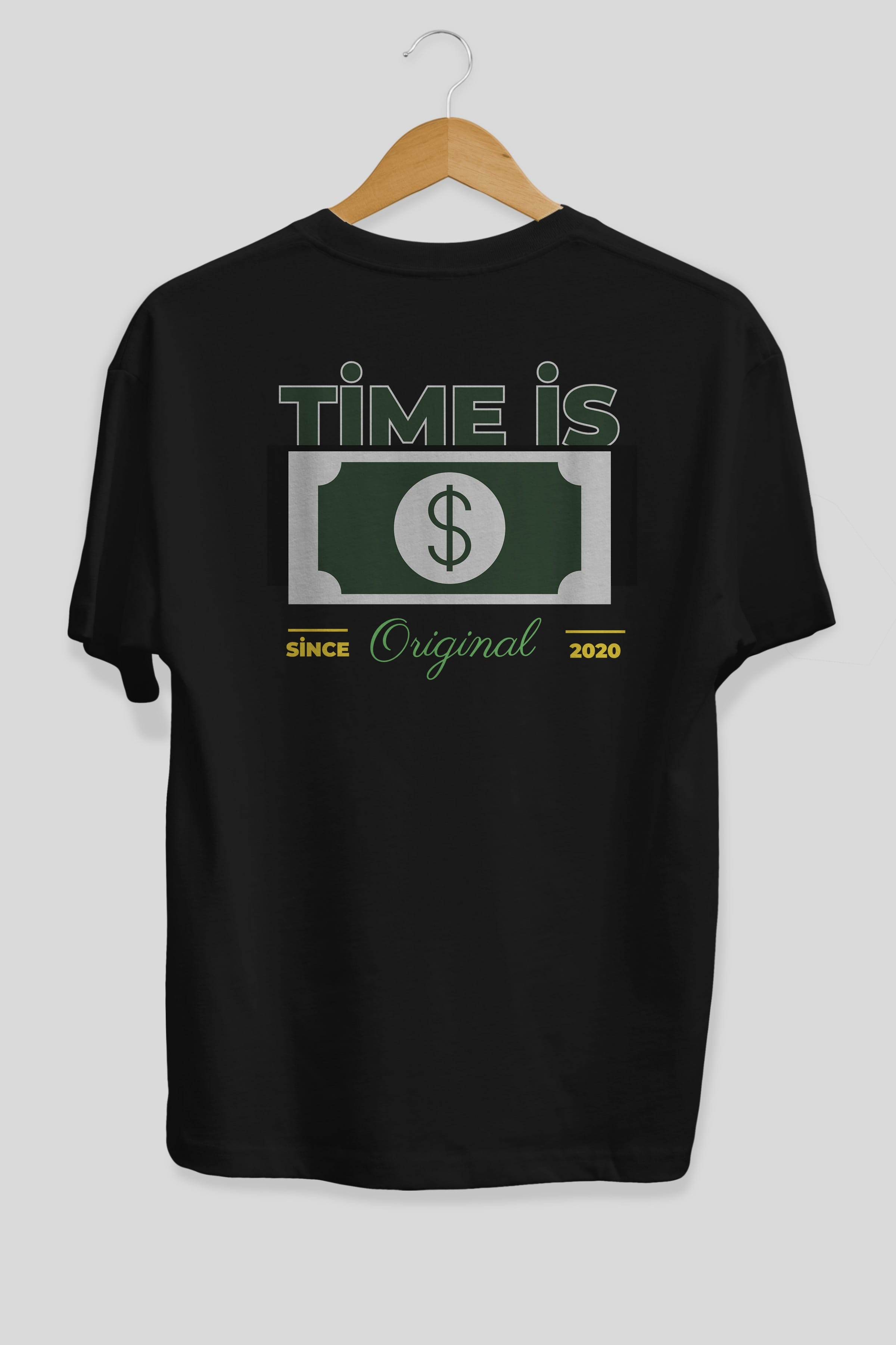 Time is Original Arka Baskılı Oversize t-shirt Erkek Kadın Unisex