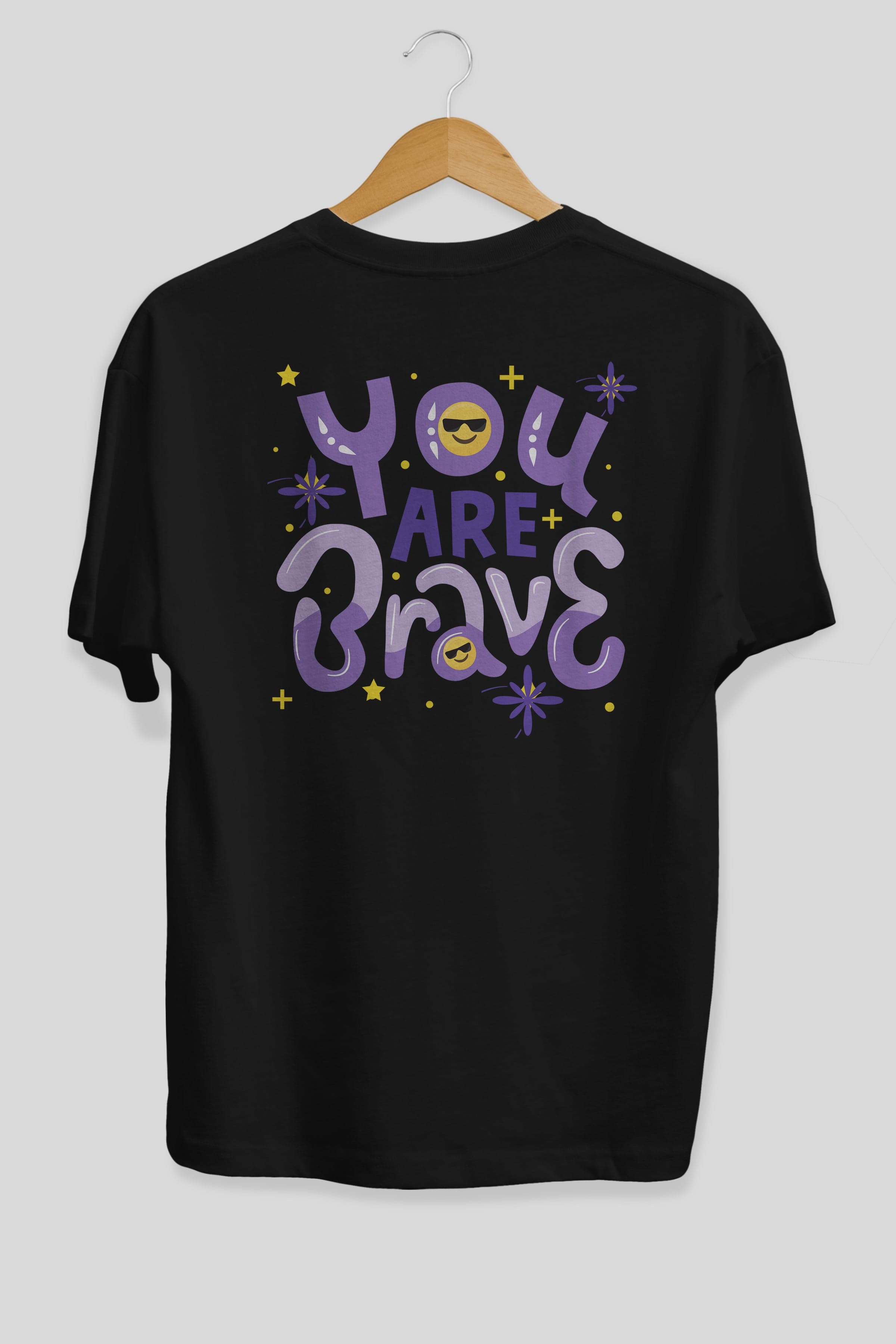 You Are Brave Yazılı Arka Baskılı Oversize t-shirt Erkek Kadın Unisex