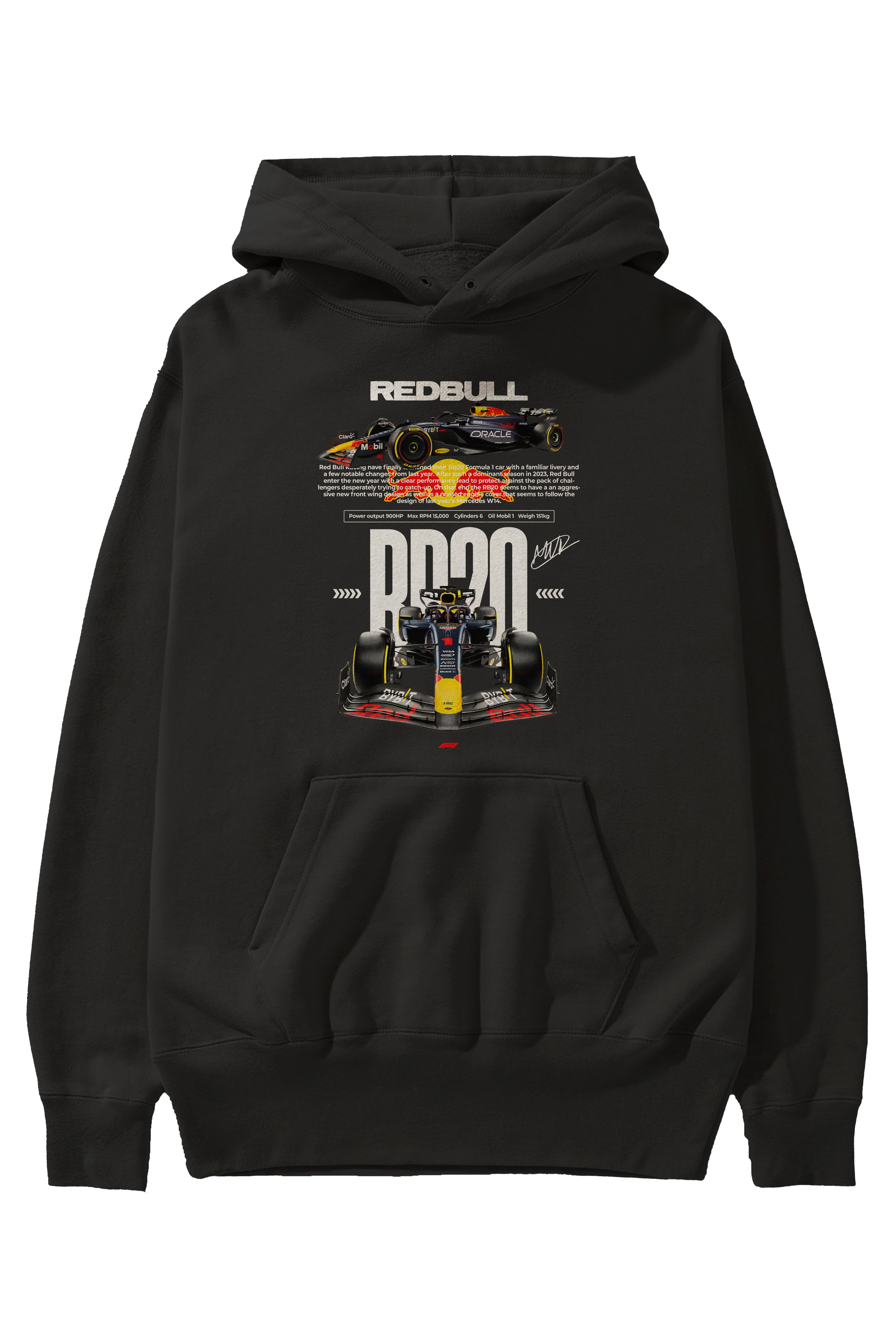 RED BULL RB20 Ön Baskılı Hoodie Oversize Kapüşonlu Sweatshirt Erkek Kadın Unisex