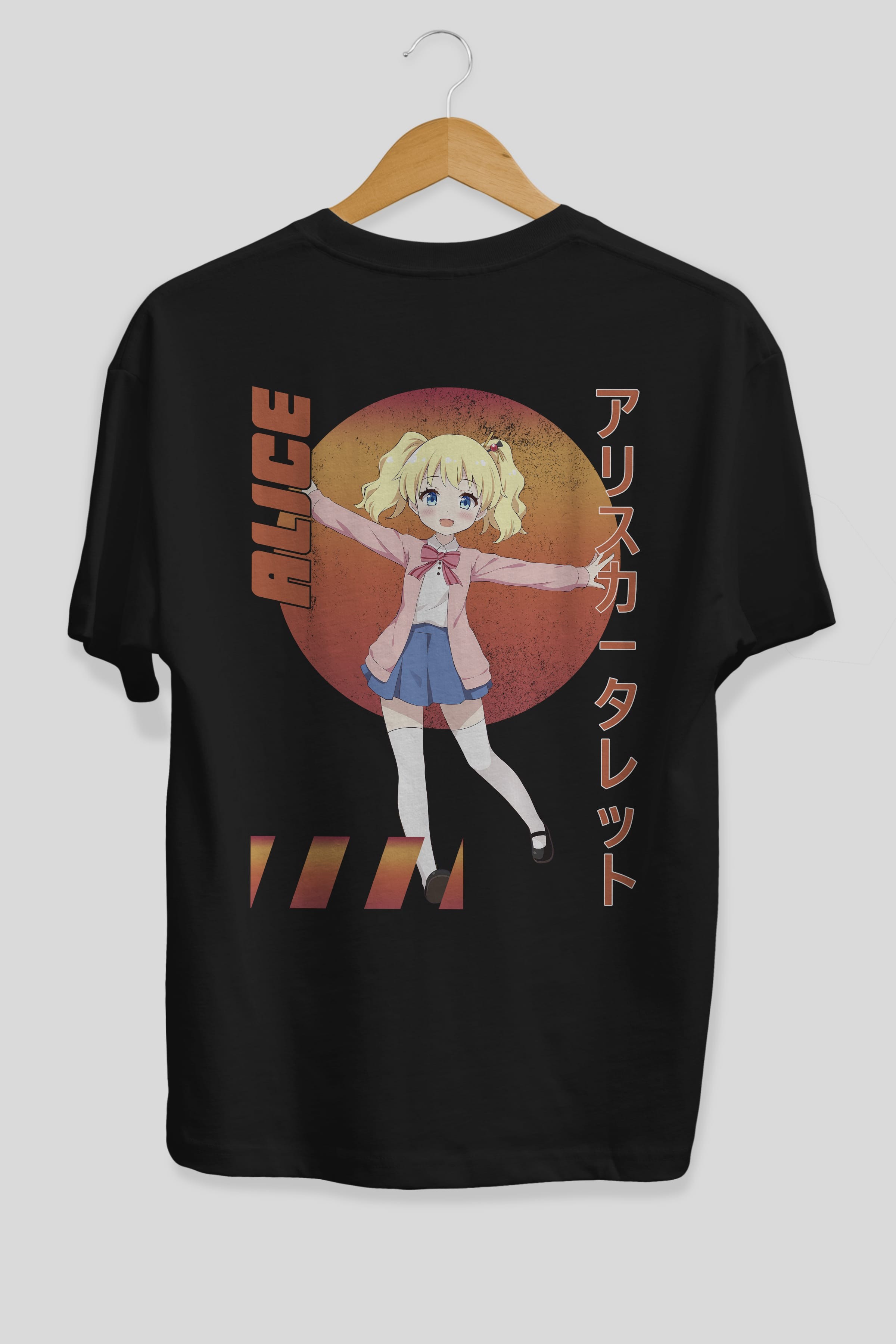 Alice Cartelet 15 Anime Arka Baskılı Oversize t-shirt Erkek Kadın Unisex
