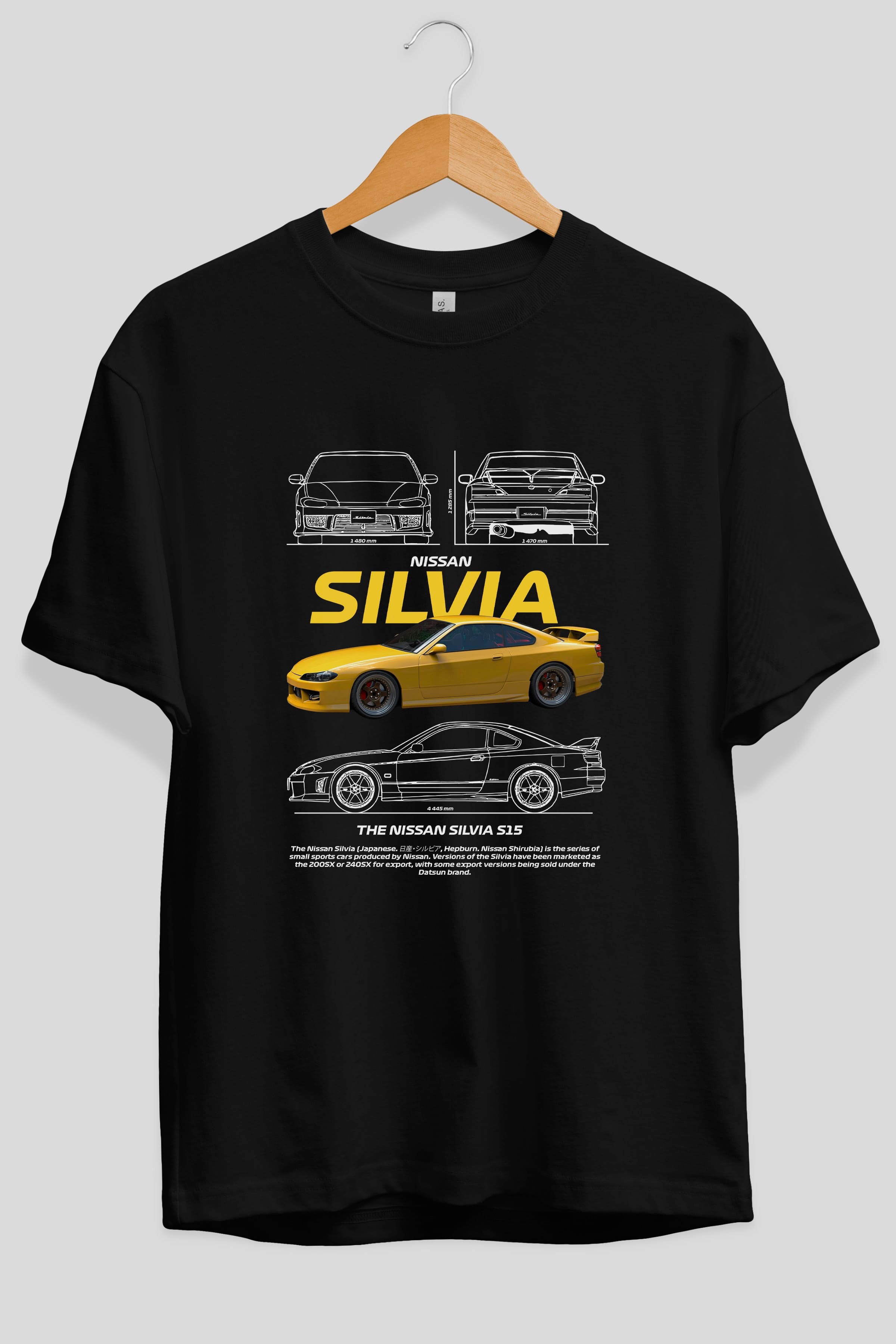 NISSAN SILVIA 1 Ön Baskılı Oversize t-shirt Erkek Kadın Unisex %100 Pamuk Bisiklet Yaka tişort