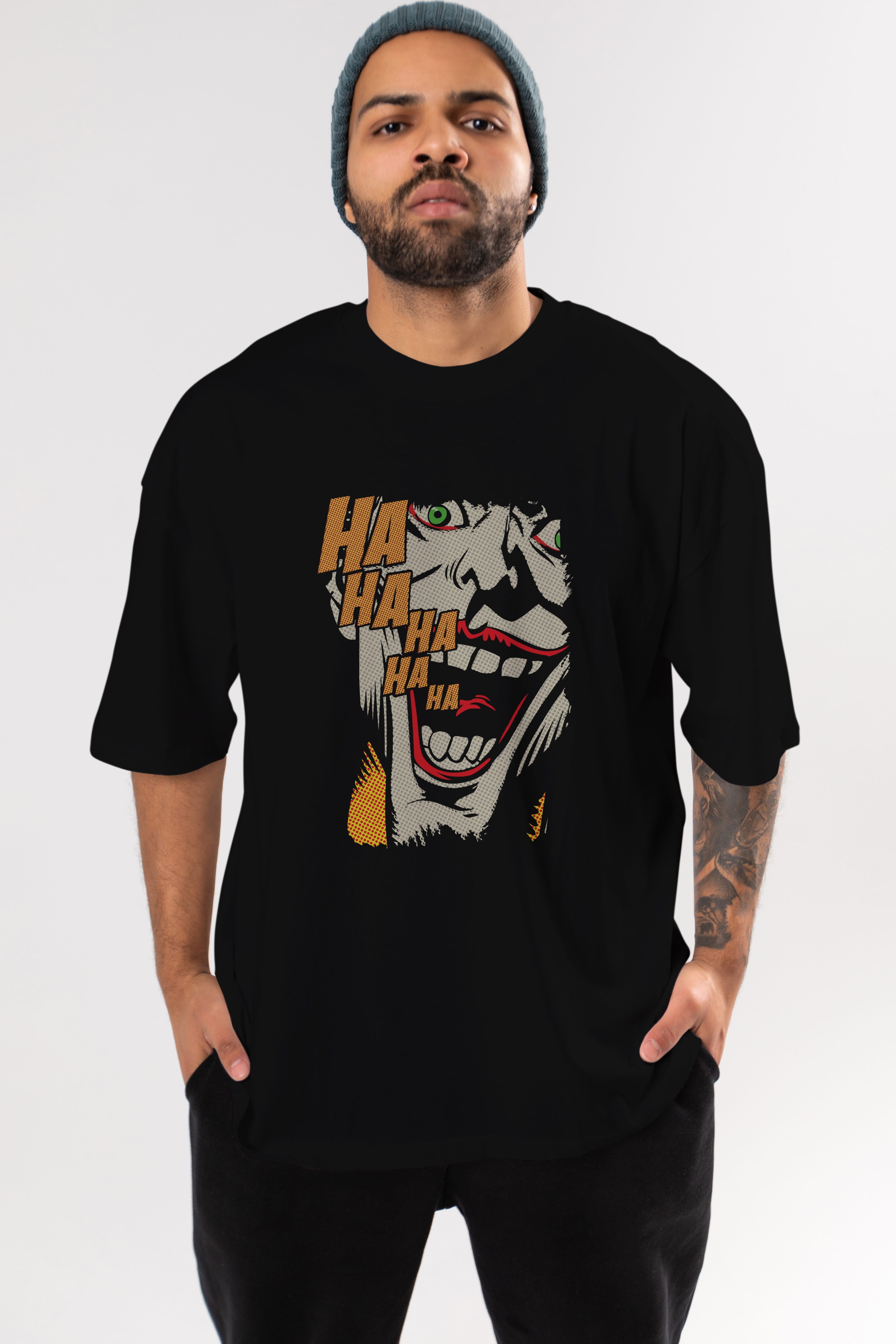 Joker (7) Ön Baskılı Oversize t-shirt Erkek Kadın Unisex %100 Pamuk Bisiklet Yaka tişort