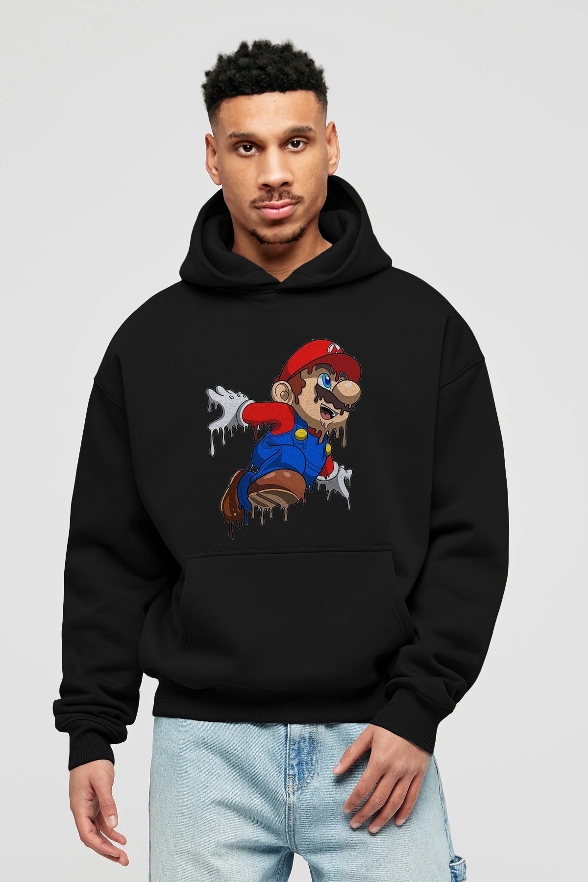 Super Mario 3 Ön Baskılı Hoodie Oversize Kapüşonlu Sweatshirt Erkek Kadın Unisex