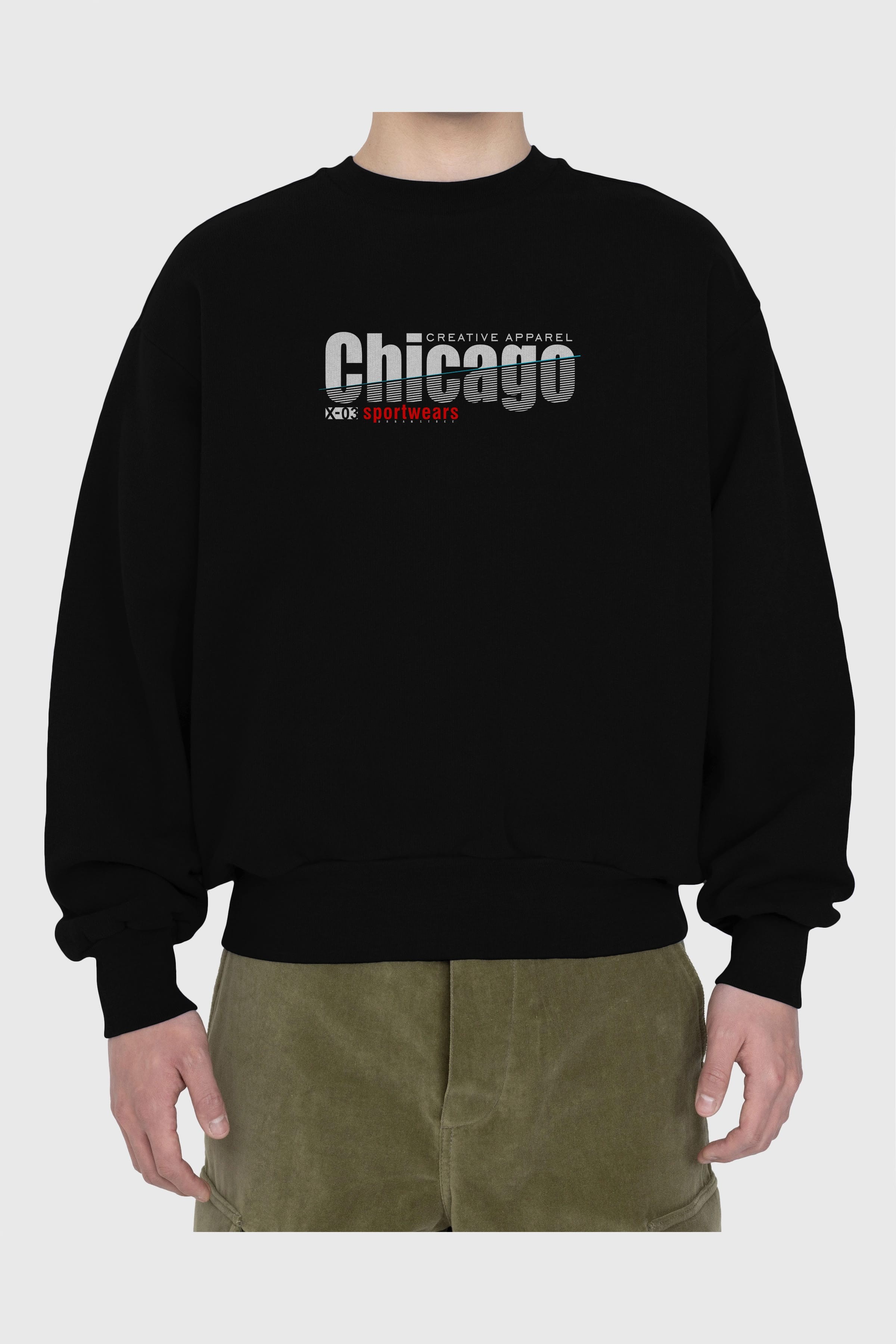 Chicago Sport Ön Baskılı Oversize Sweatshirt Erkek Kadın Unisex