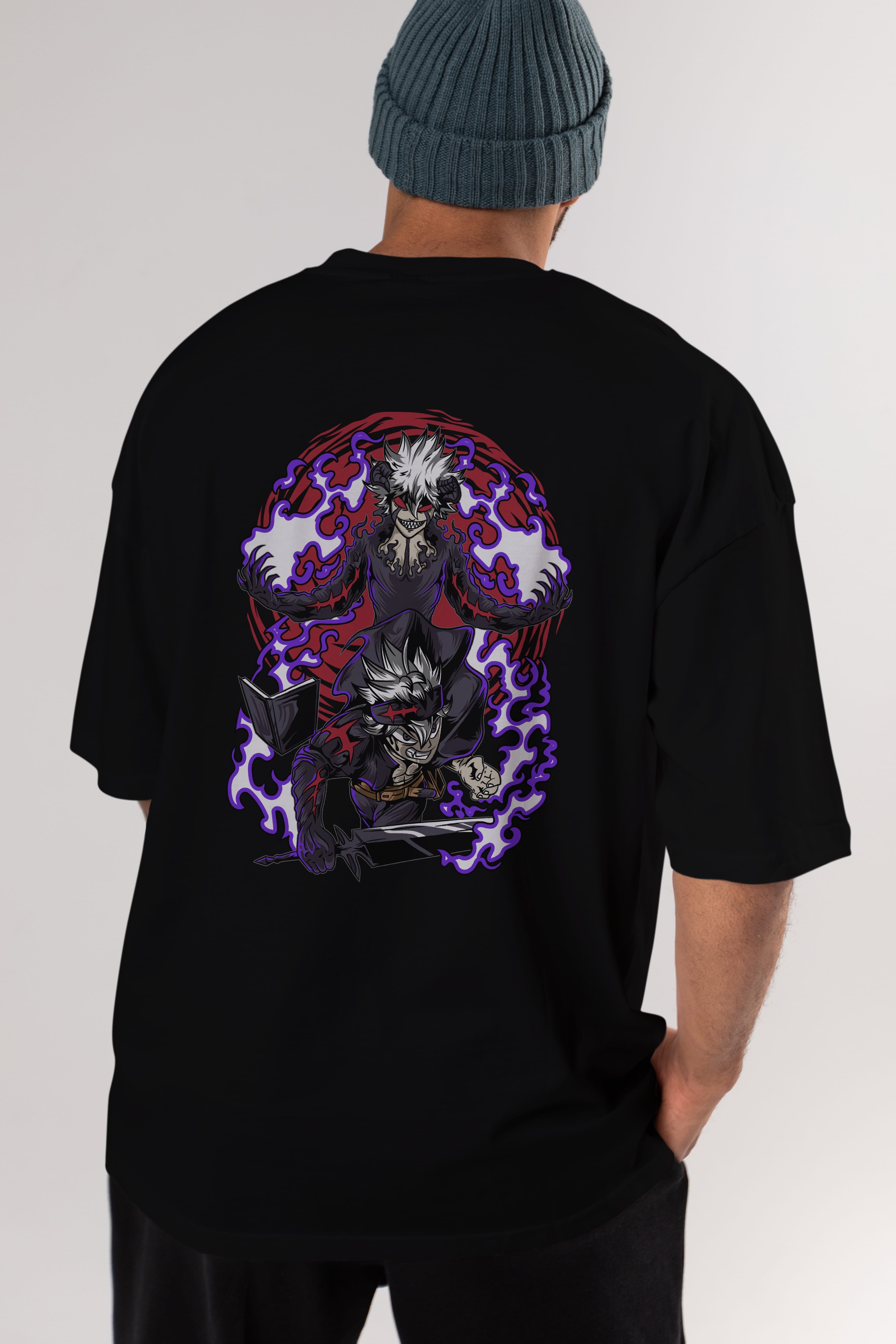 BLACK CLOVER DEVIL UNION Anime Arka Baskılı Oversize t-shirt Erkek Kadın Unisex
