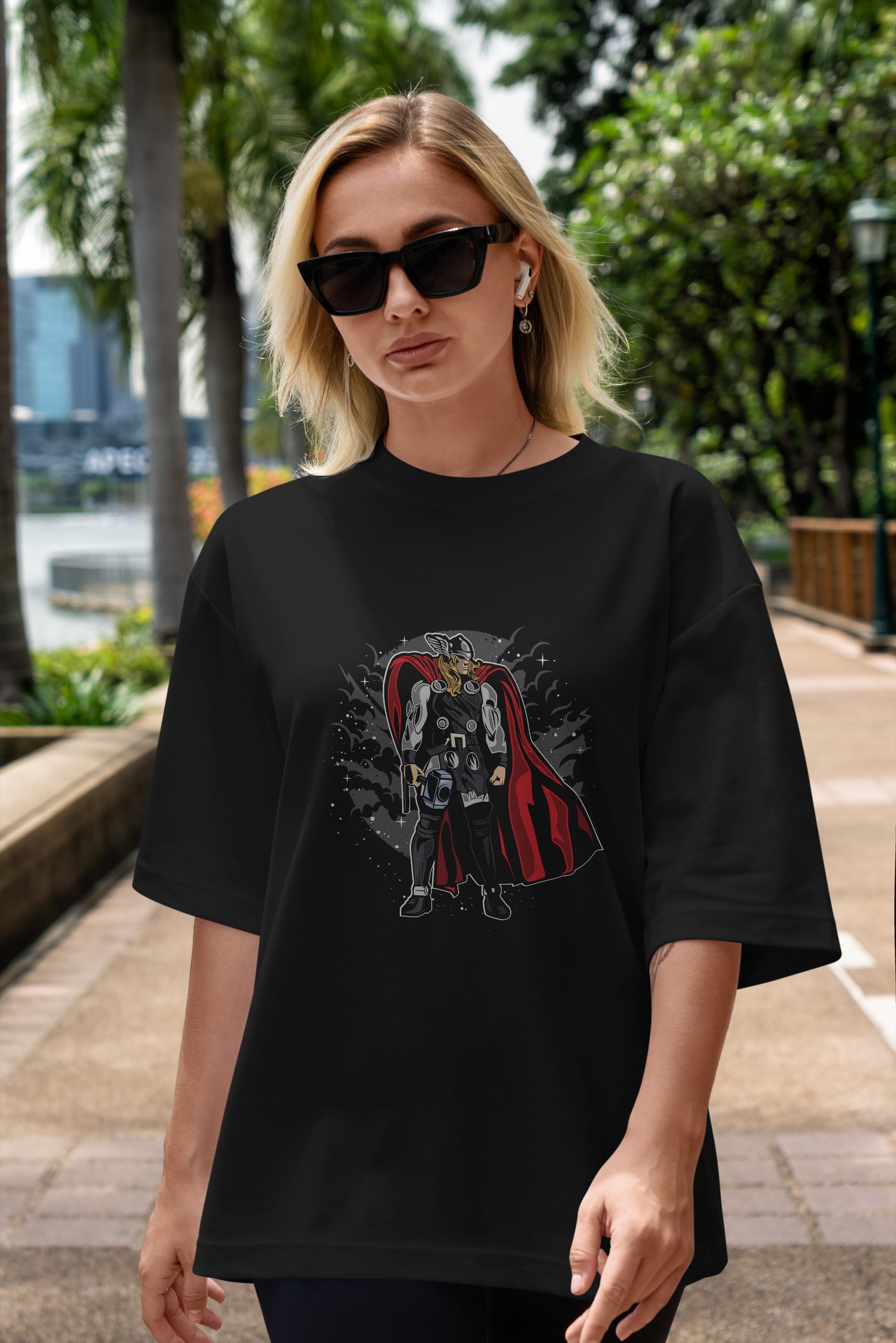 Thor Ön Baskılı Oversize t-shirt Erkek Kadın Unisex %100 Pamuk tişort