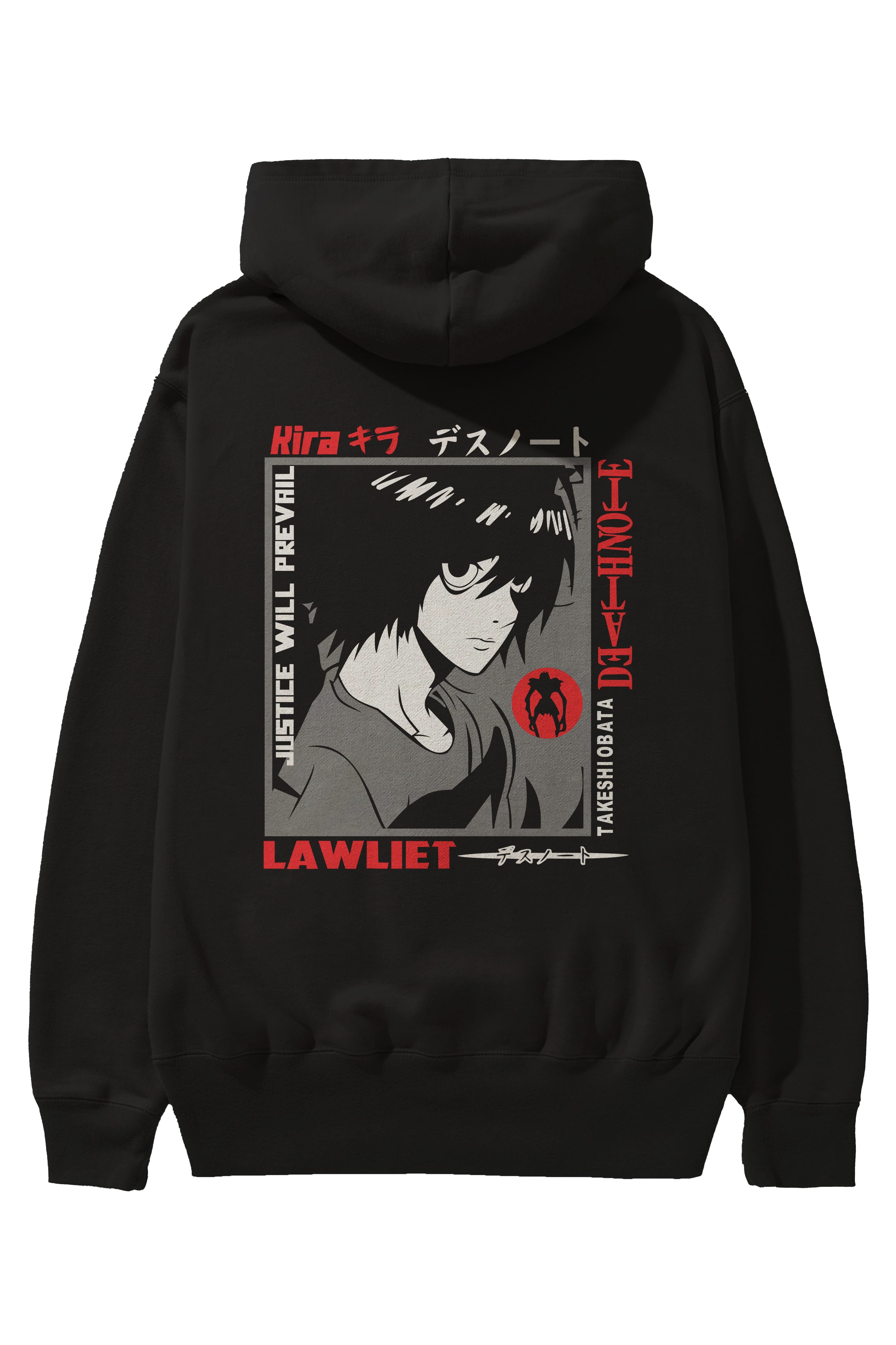 DEATH NOTE Anime Arka Baskılı Hoodie Oversize Kapüşonlu Sweatshirt Erkek Kadın Unisex