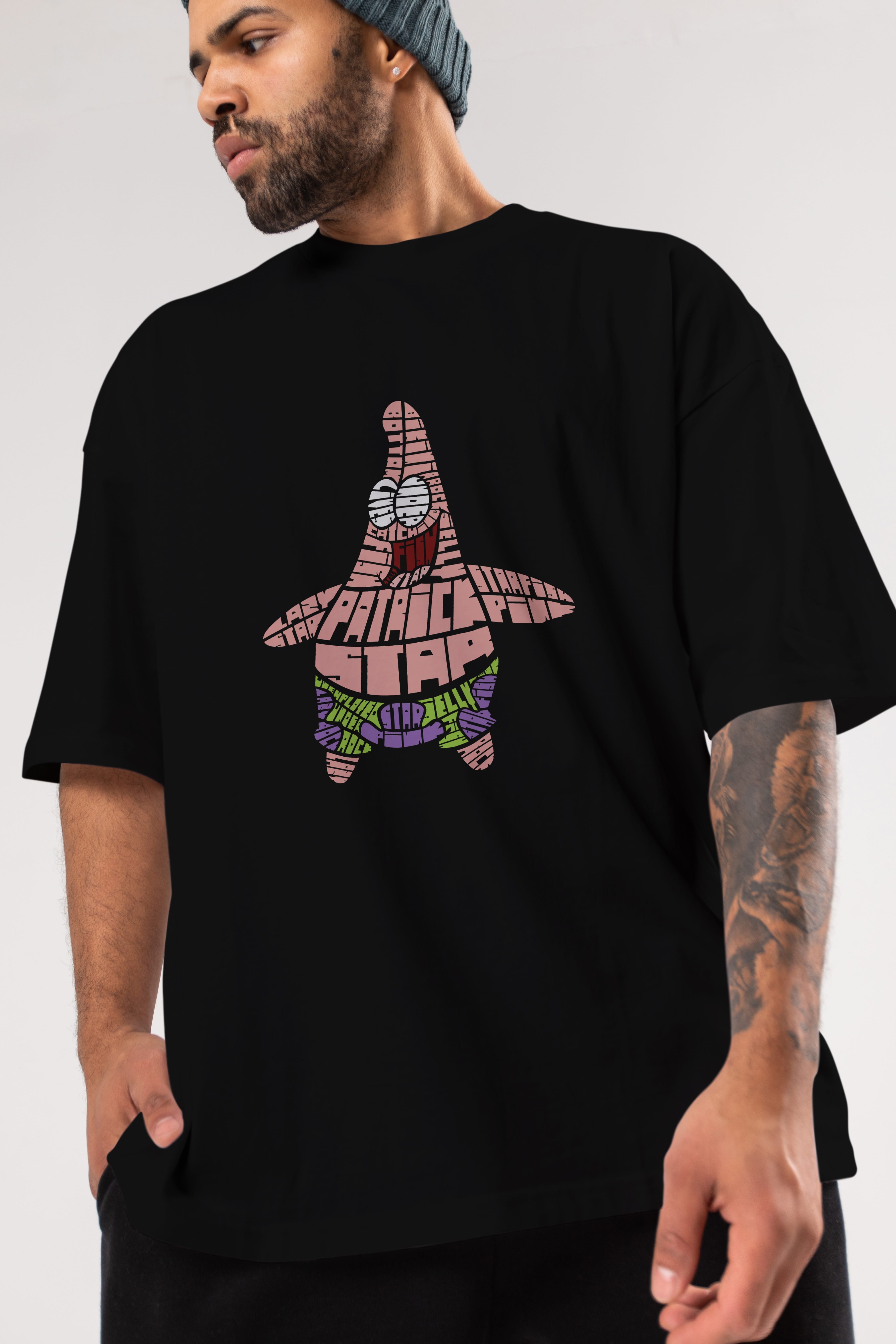 Patrick Star Ön Baskılı Oversize t-shirt %100 pamuk Erkek Kadın Unisex