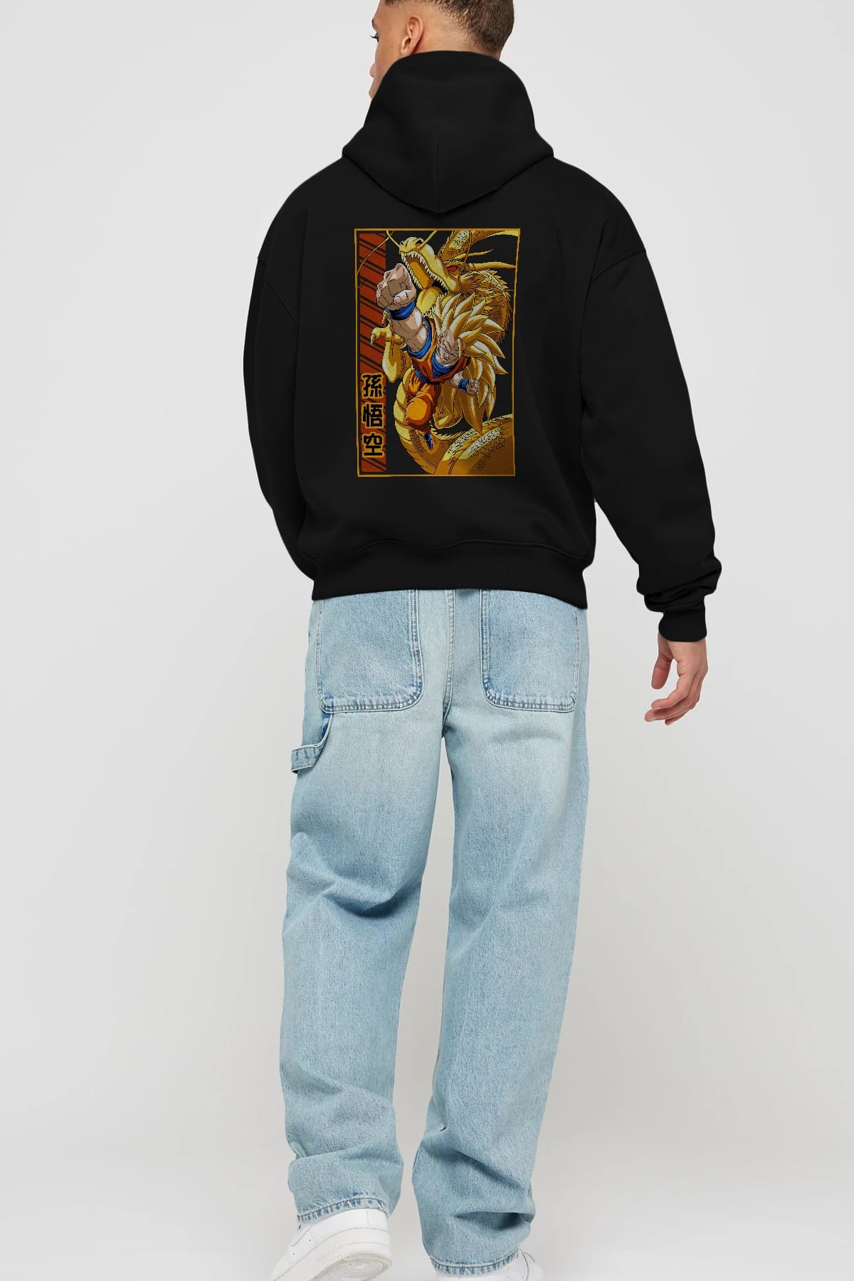 DragonBall Goku Anime Arka Baskılı Hoodie Oversize Kapüşonlu Sweatshirt Erkek Kadın Unisex