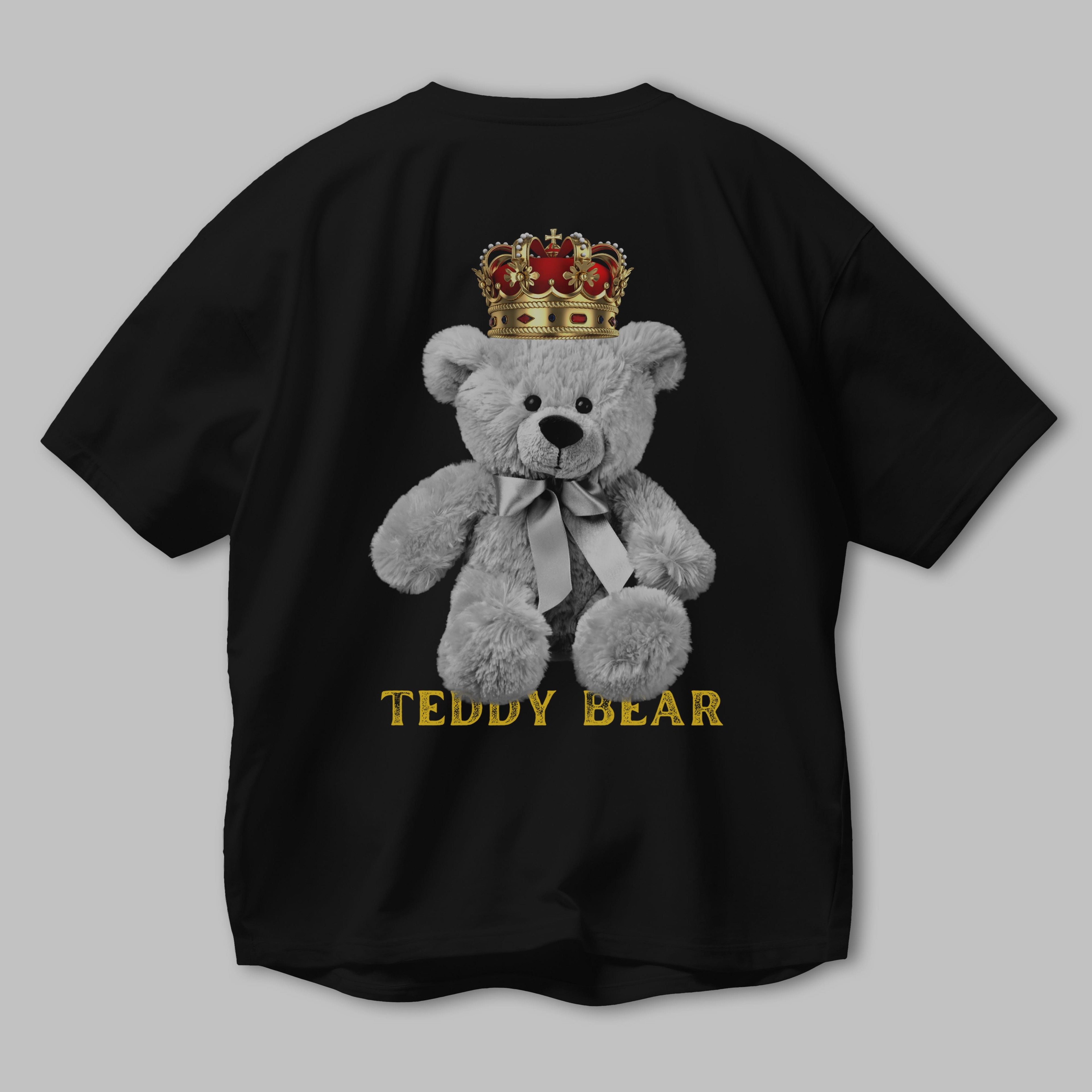 Teddy Bear Arka Baskılı Oversize t-shirt Erkek Kadın Unisex
