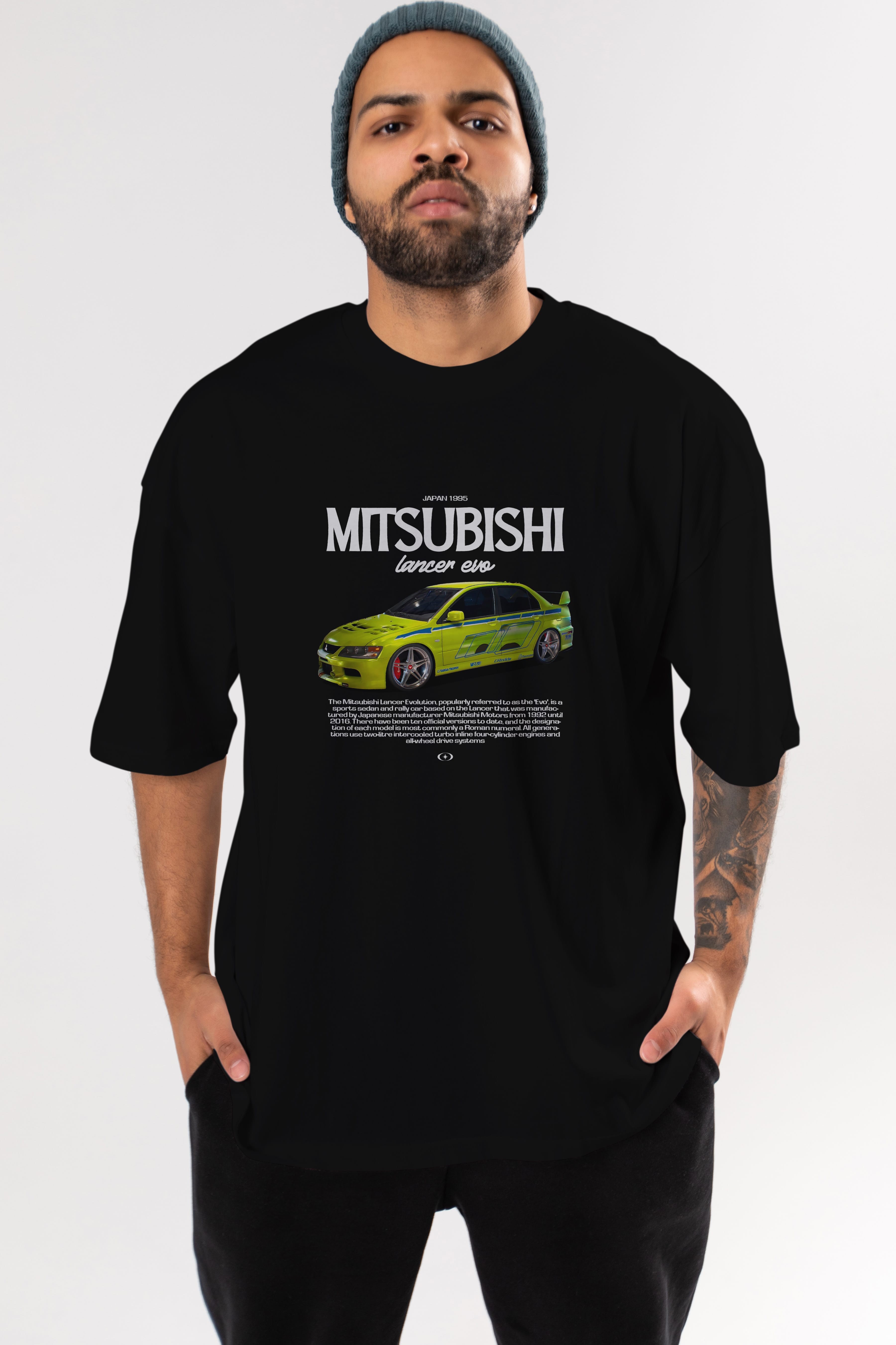 MITSUBISHI LANCER EVO 3 Ön Baskılı Oversize t-shirt Erkek Kadın Unisex %100 Pamuk Bisiklet Yaka tişort