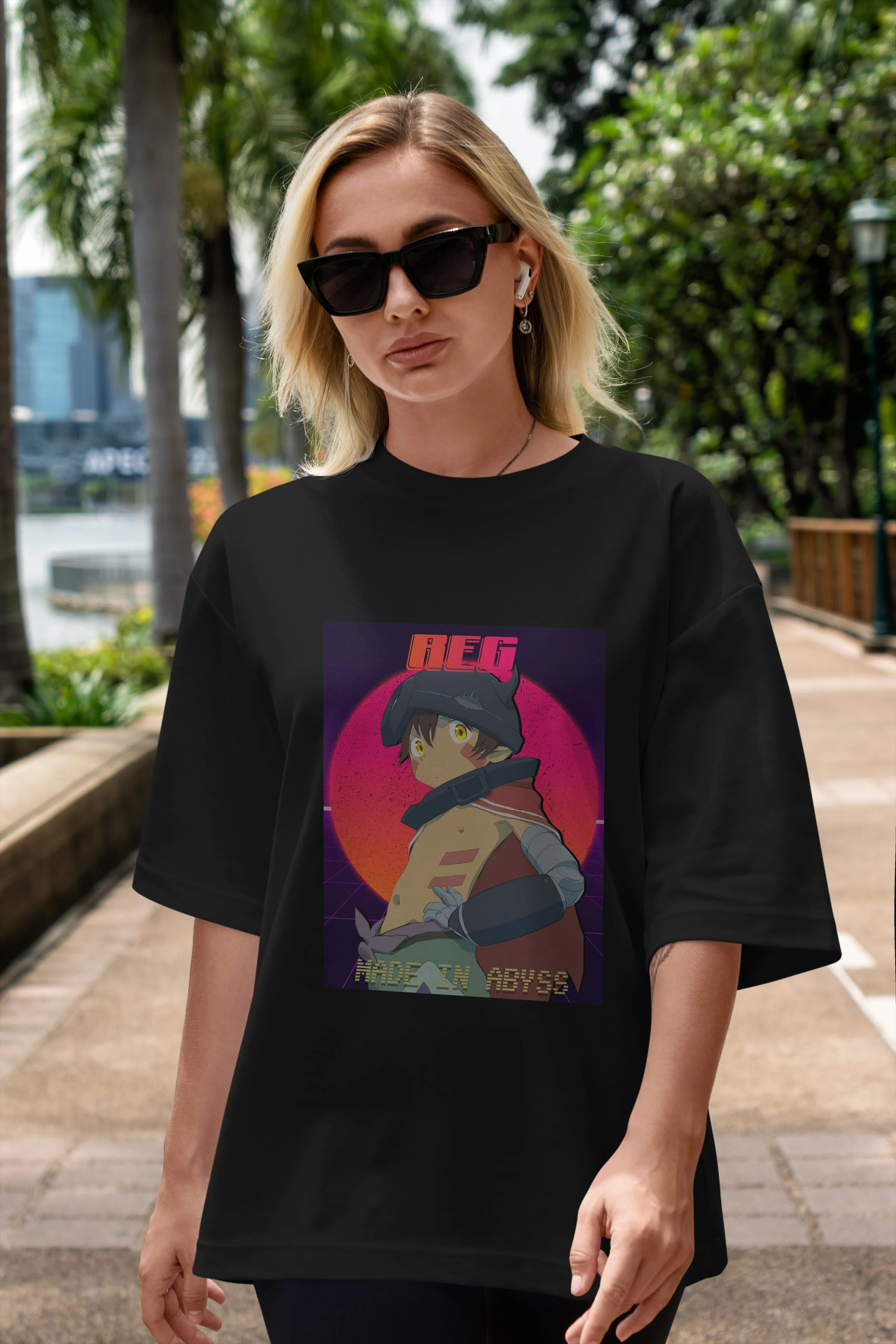 Reg 7 Anime Ön Baskılı Oversize t-shirt %100 pamuk Erkek Kadın Unisex