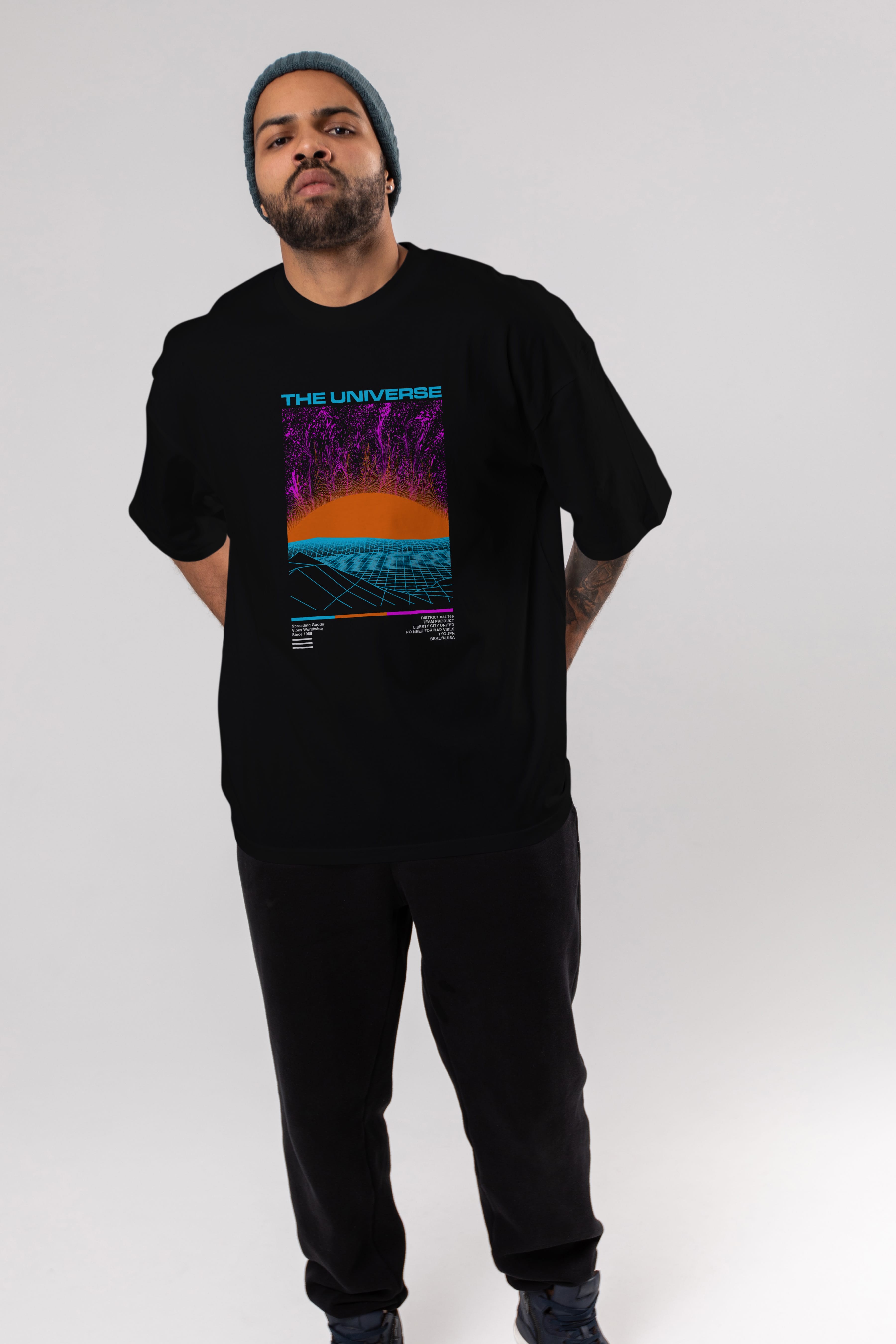 The Universe Ön Baskılı Oversize t-shirt Erkek Kadın Unisex