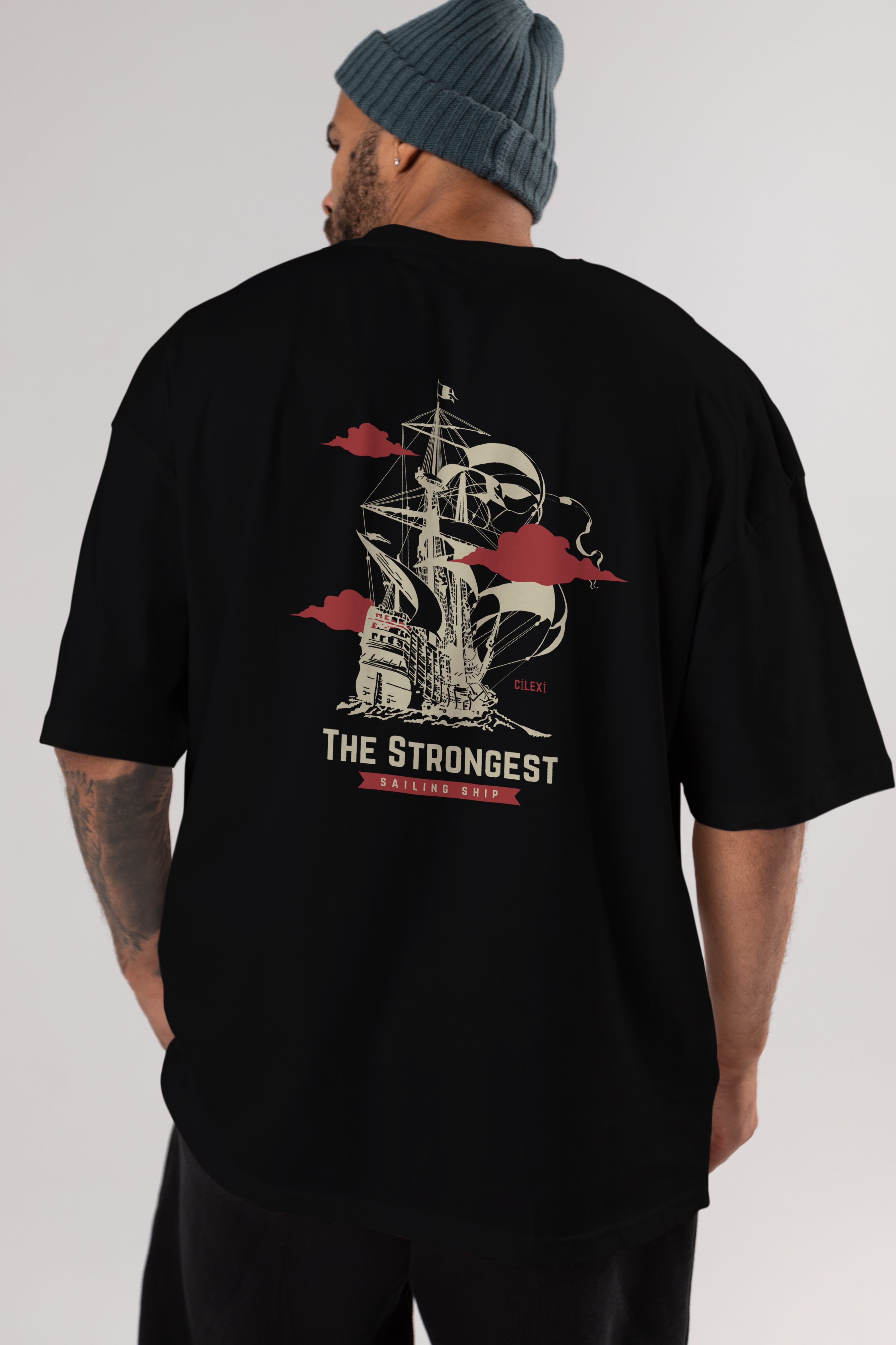 The Strongest Yazılı Arka Baskılı Oversize t-shirt Erkek Kadın Unisex