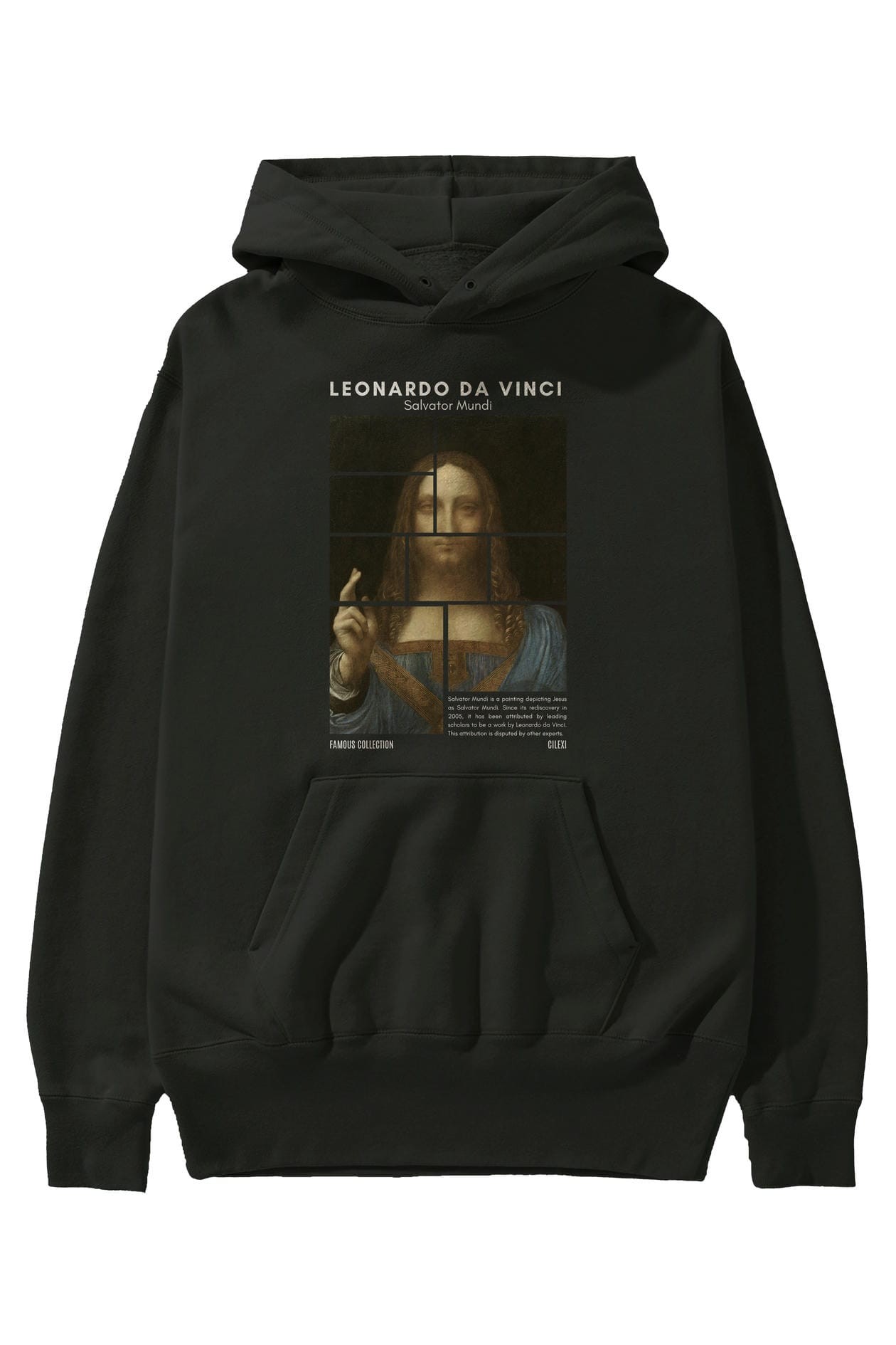 Salvador Mundi ön Baskılı Hoodie Oversize Kapüşonlu Sweatshirt Erkek Kadın