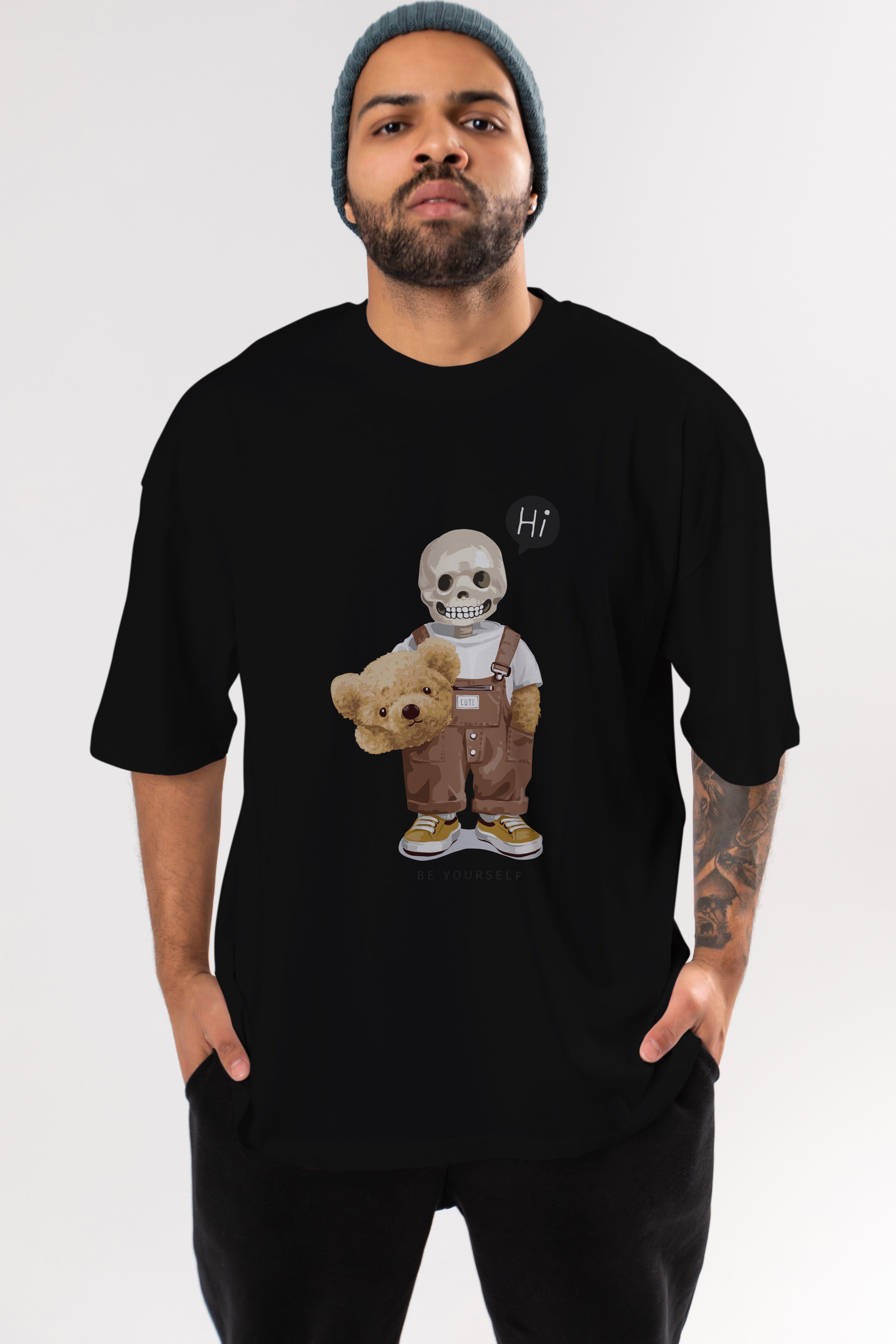 Teddy Bear hi Ön Baskılı Oversize t-shirt Erkek Kadın Unisex %100 Pamuk