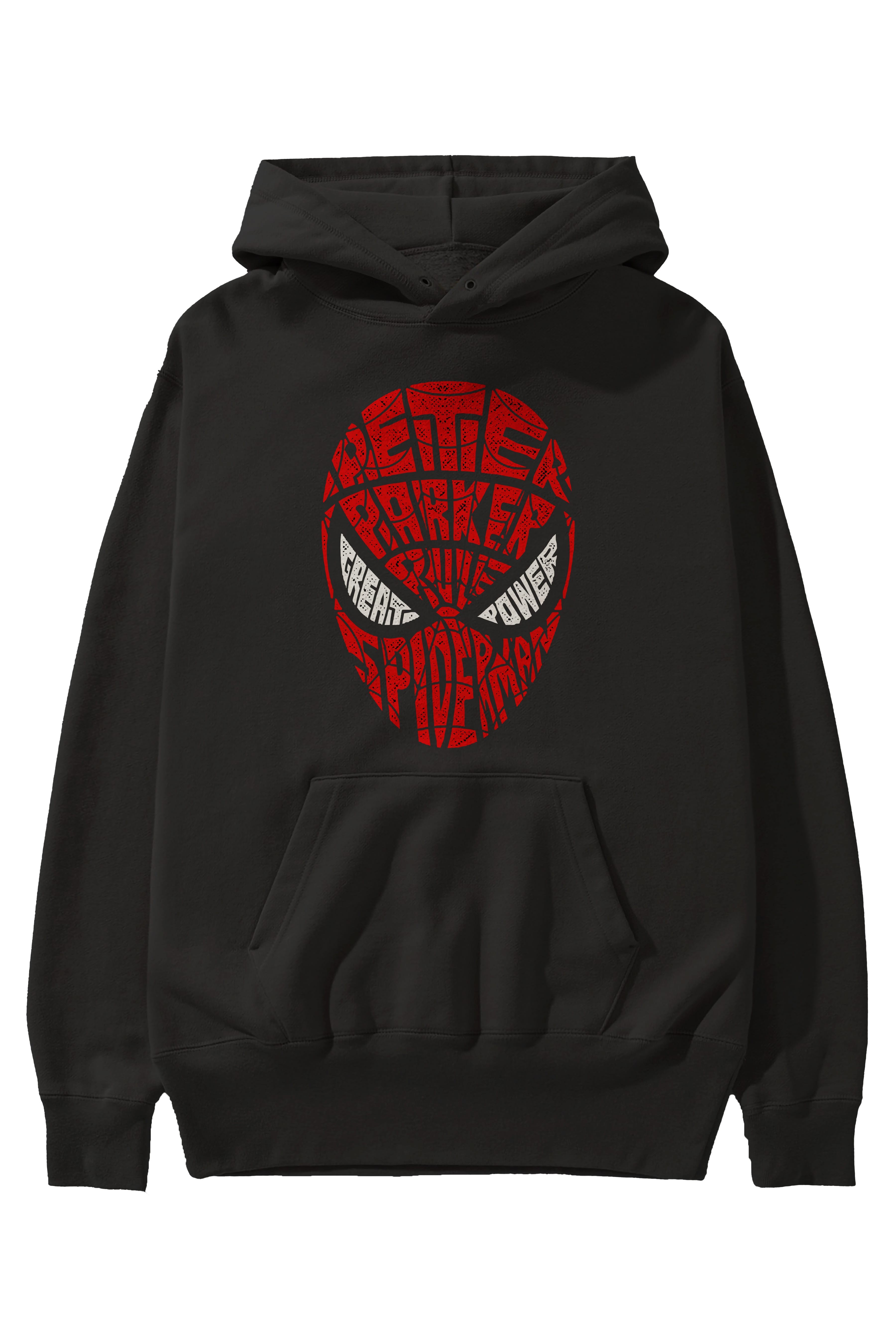 Spiderman Ön Baskılı Hoodie Oversize Kapüşonlu Sweatshirt Erkek Kadın Unisex