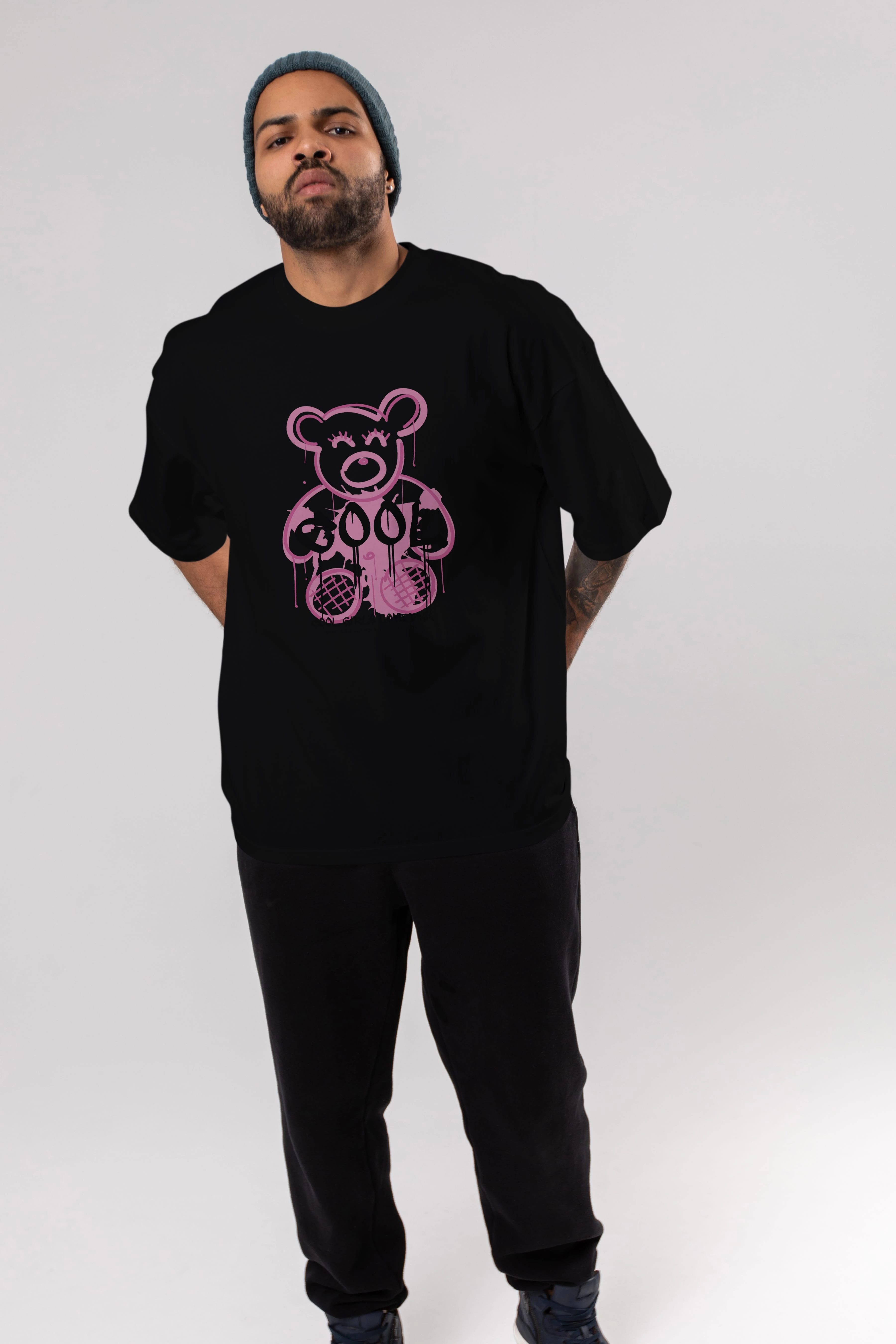 Cool Bear Ön Baskılı Oversize t-shirt Erkek Kadın Unisex