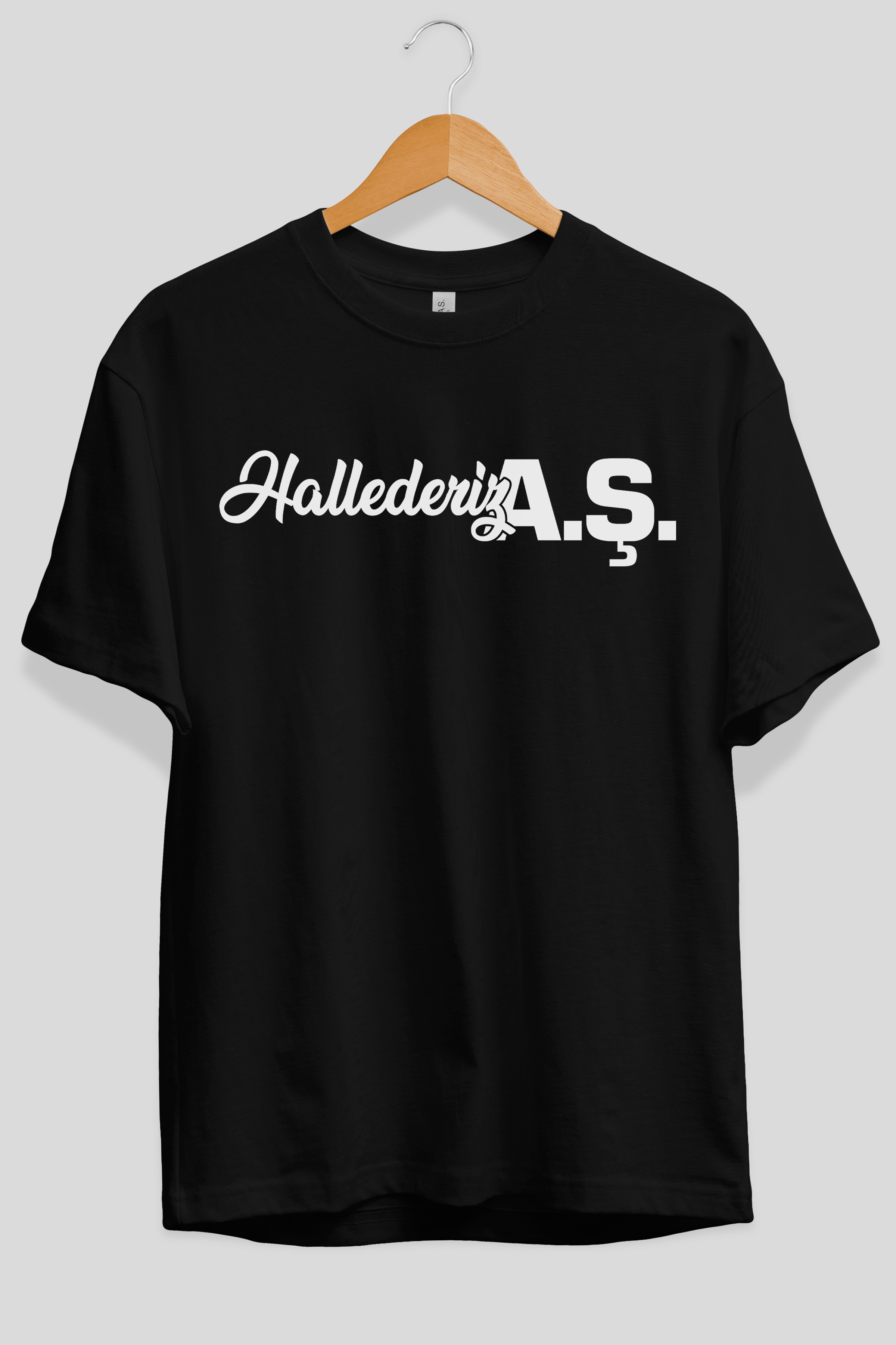 Hallederiz A.Ş Ön Baskılı Oversize t-shirt %100 pamuk Erkek Kadın Unisex