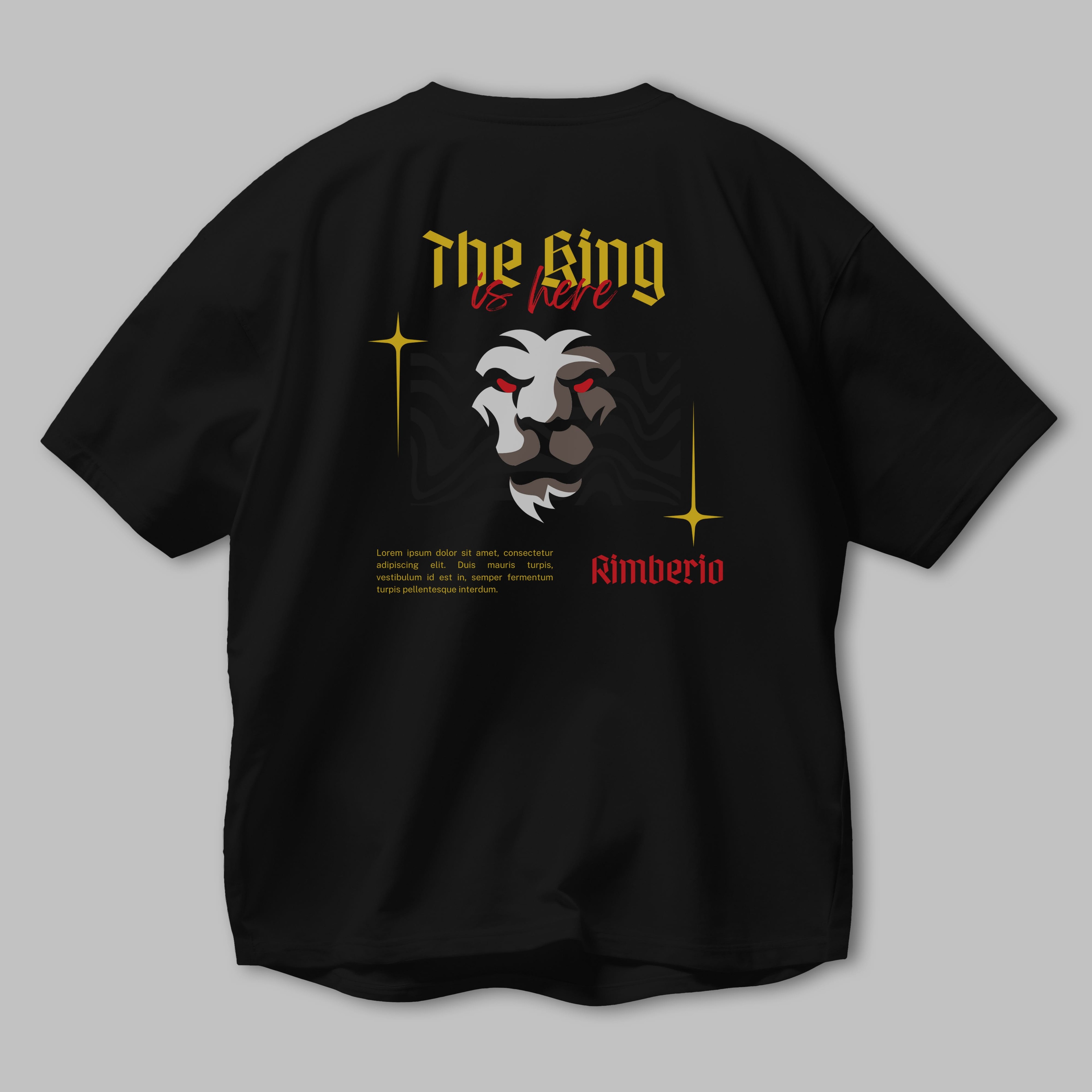 The King is Here Yazılı Arka Baskılı Oversize t-shirt Erkek Kadın Unisex