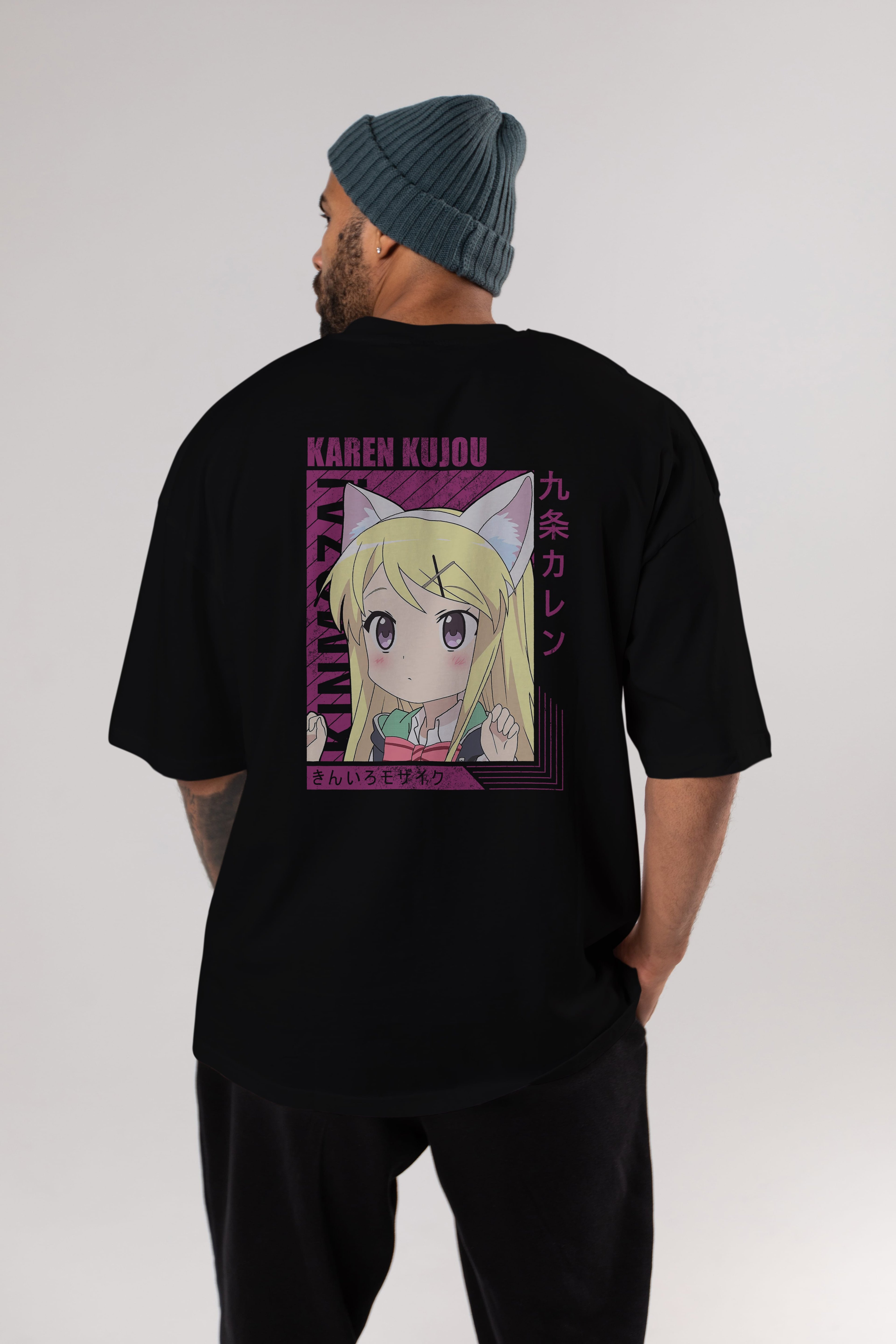 Karen Kujou 4 Anime Arka Baskılı Oversize t-shirt Erkek Kadın Unisex
