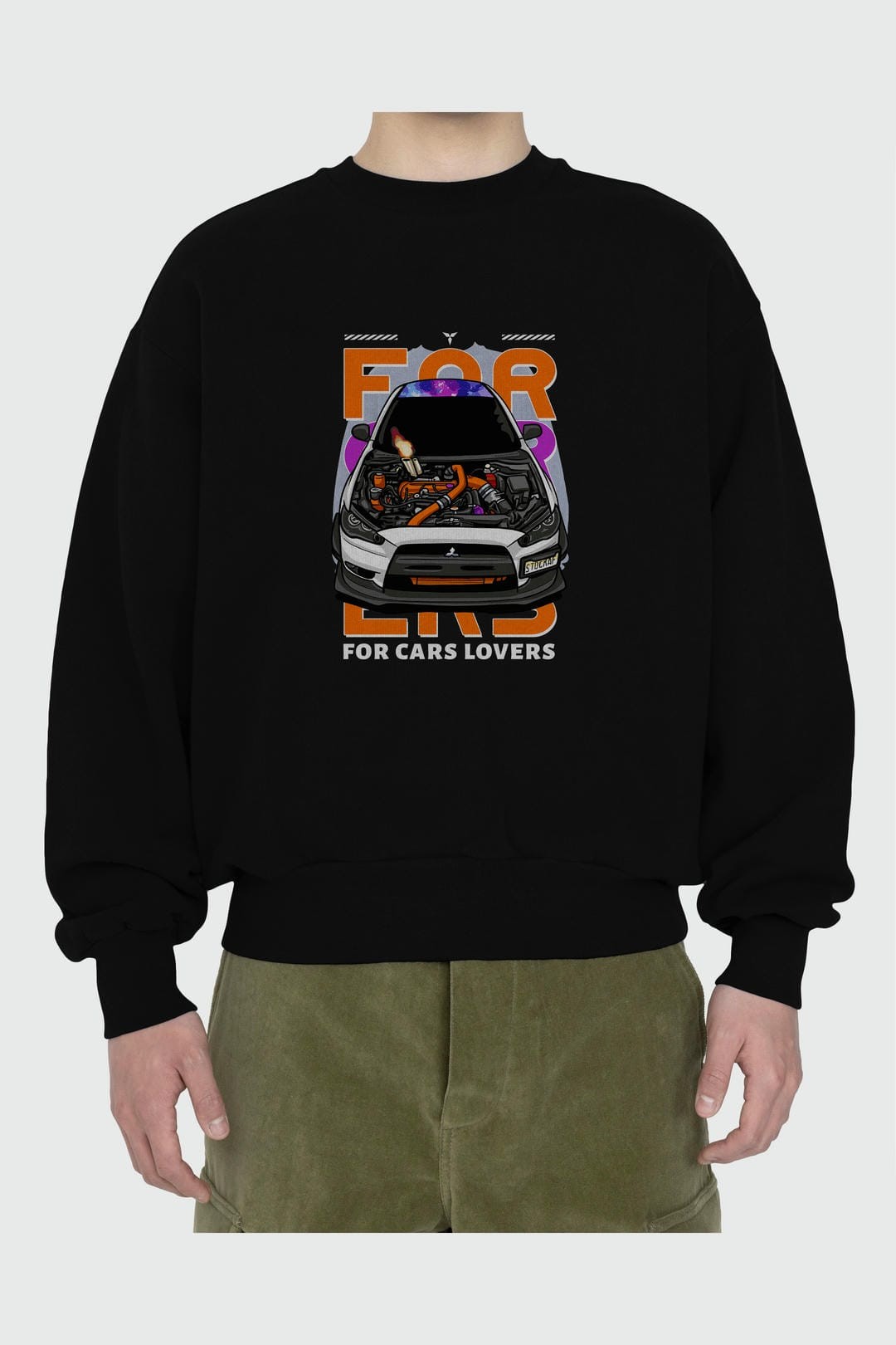 for cars lovers Ön Baskılı Anime Oversize Sweatshirt Erkek Kadın Unisex
