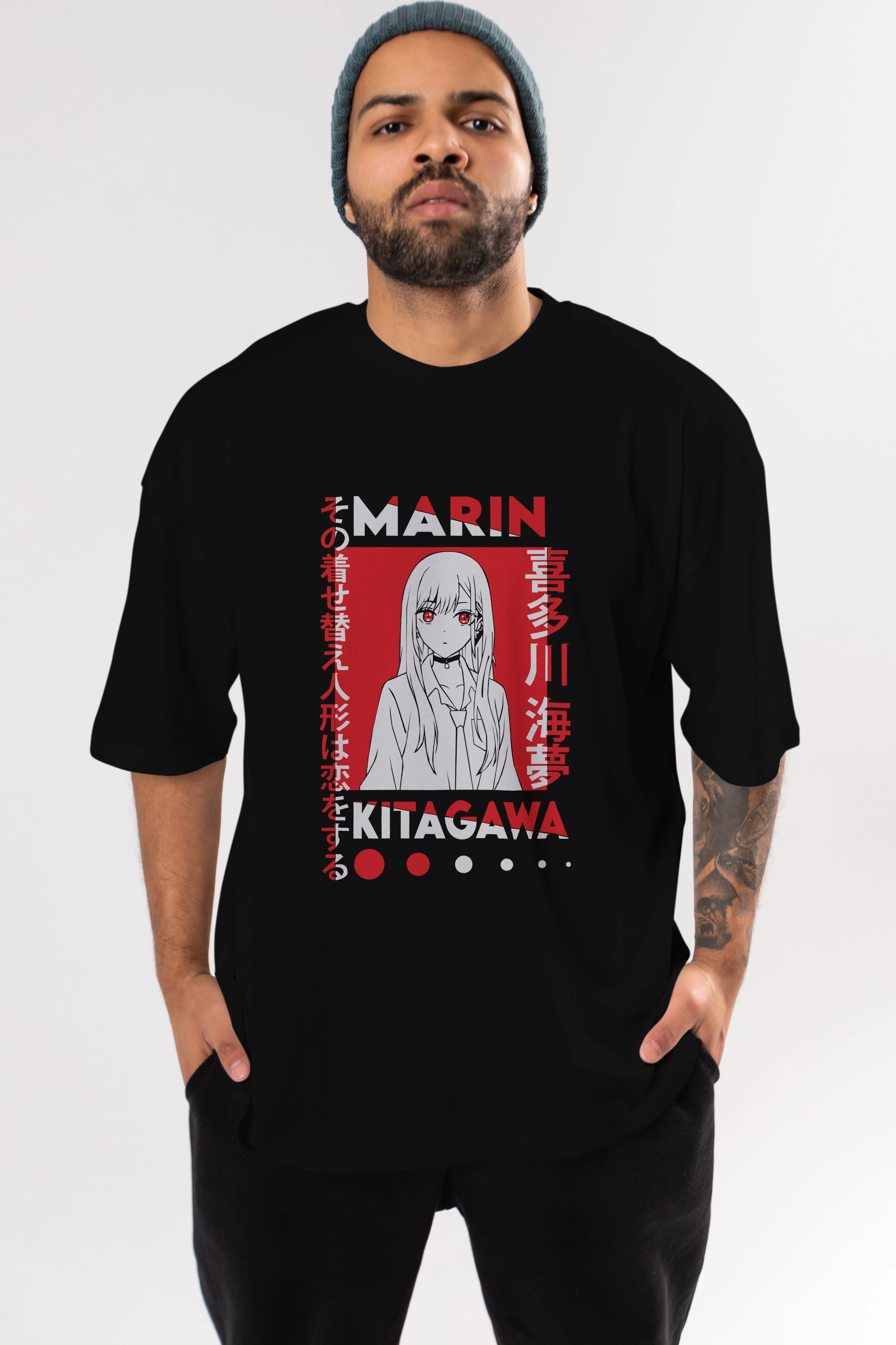 MARIN KITAGAWA Anime Ön Baskılı Oversize t-shirt %100 pamuk Erkek Kadın Unisex