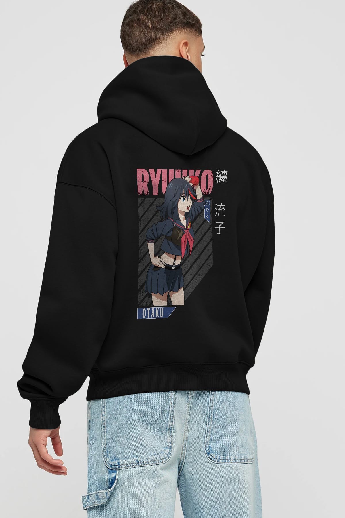 Ryuuko Matoi 6 Anime Arka Baskılı Hoodie Oversize Kapüşonlu Sweatshirt Erkek Kadın Unisex