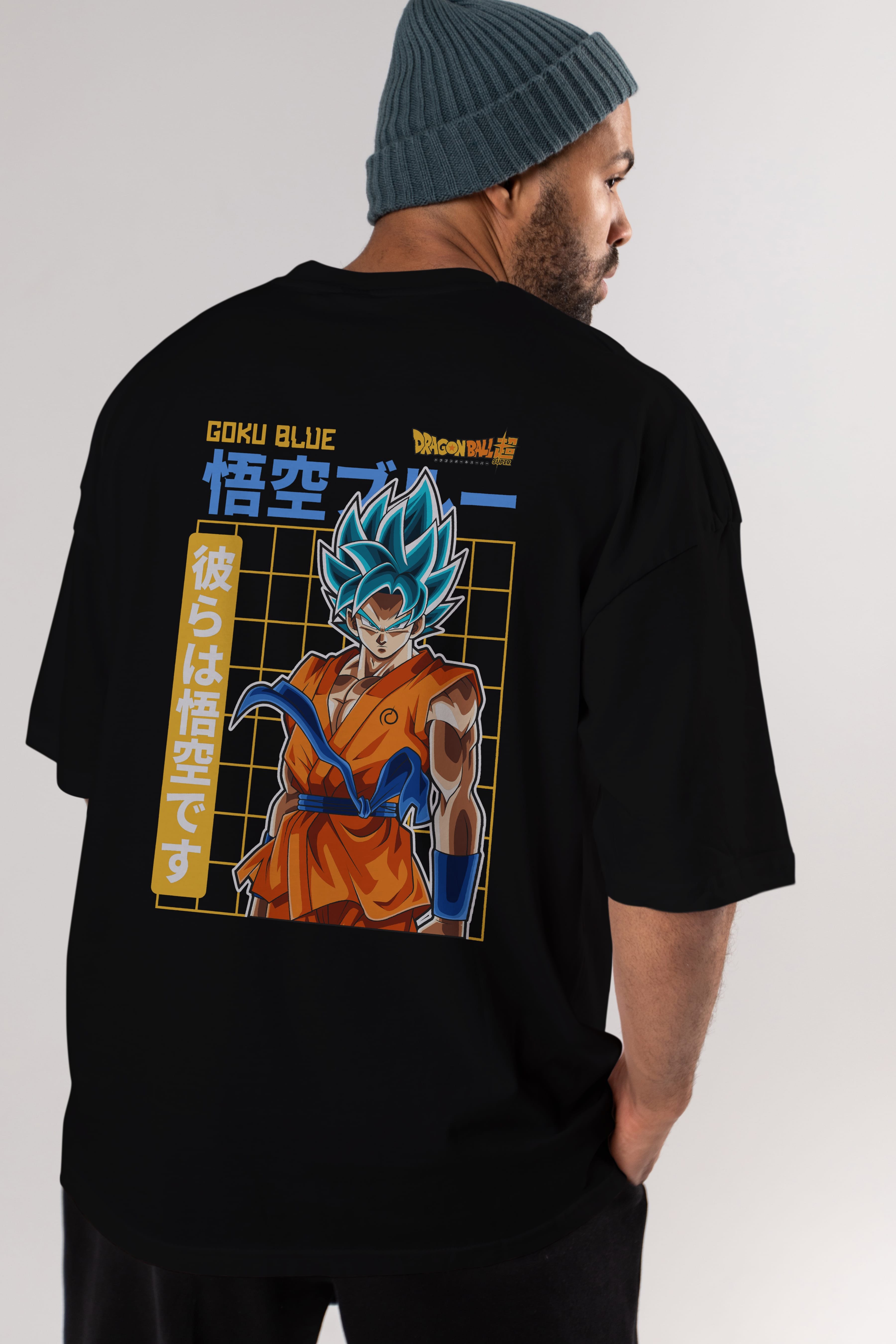 GOKU 1 Anime Arka Baskılı Oversize t-shirt Erkek Kadın Unisex