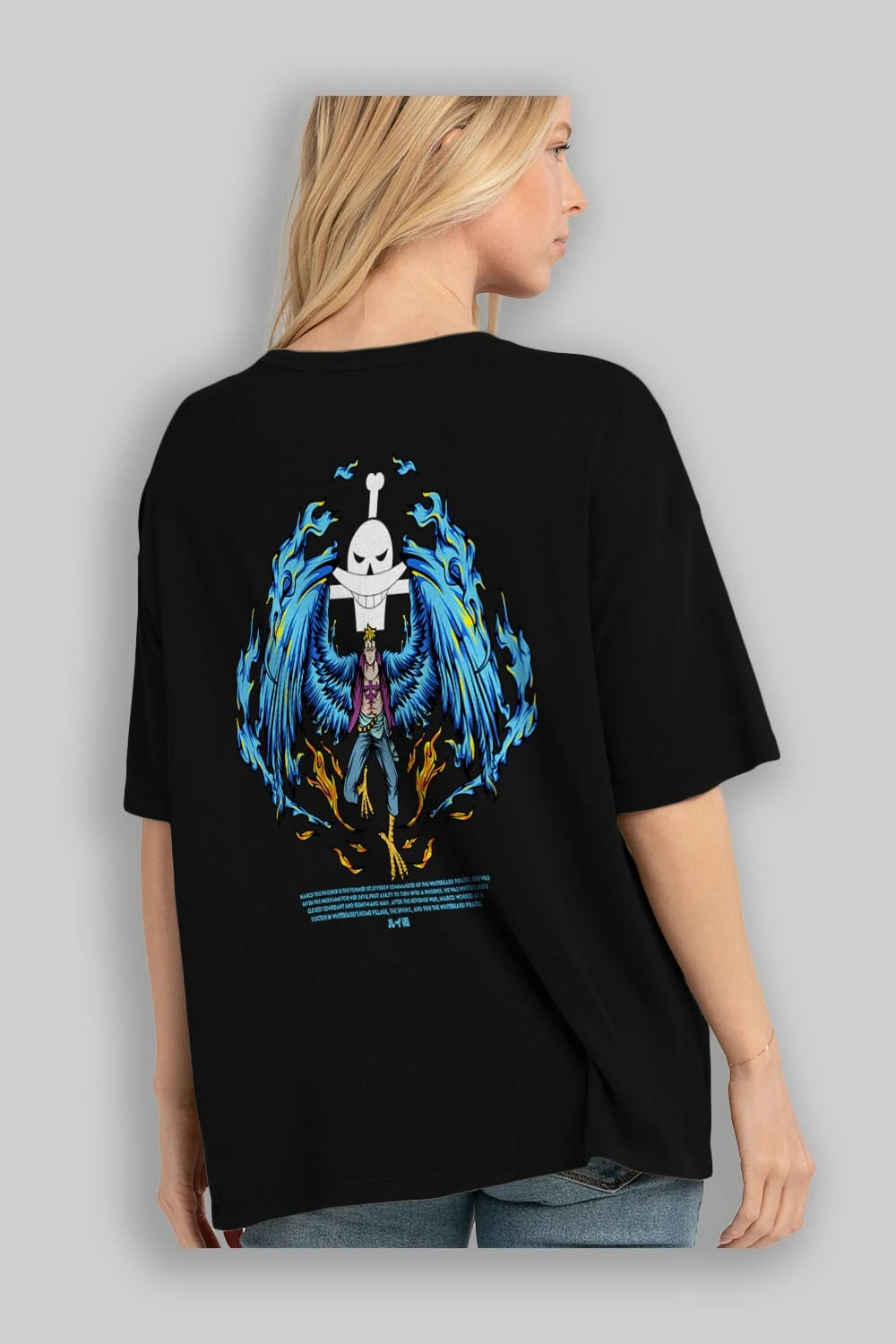 Marco Anime Arka Baskılı Oversize t-shirt Erkek Kadın Unisex