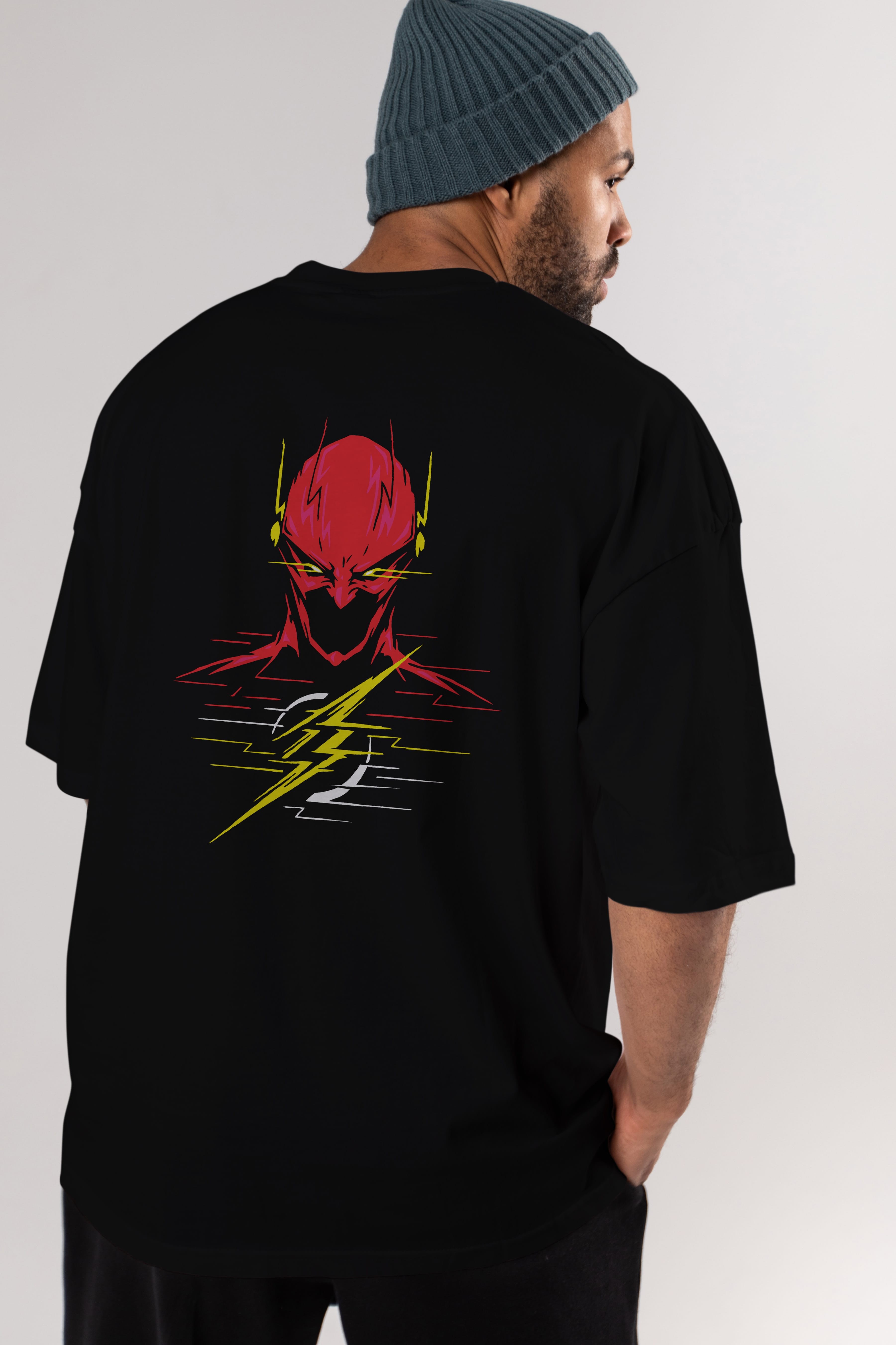 Flash Avengers (2) Arka Baskılı Oversize t-shirt Erkek Kadın Unisex %100 Pamuk Bisiklet Yaka tişort