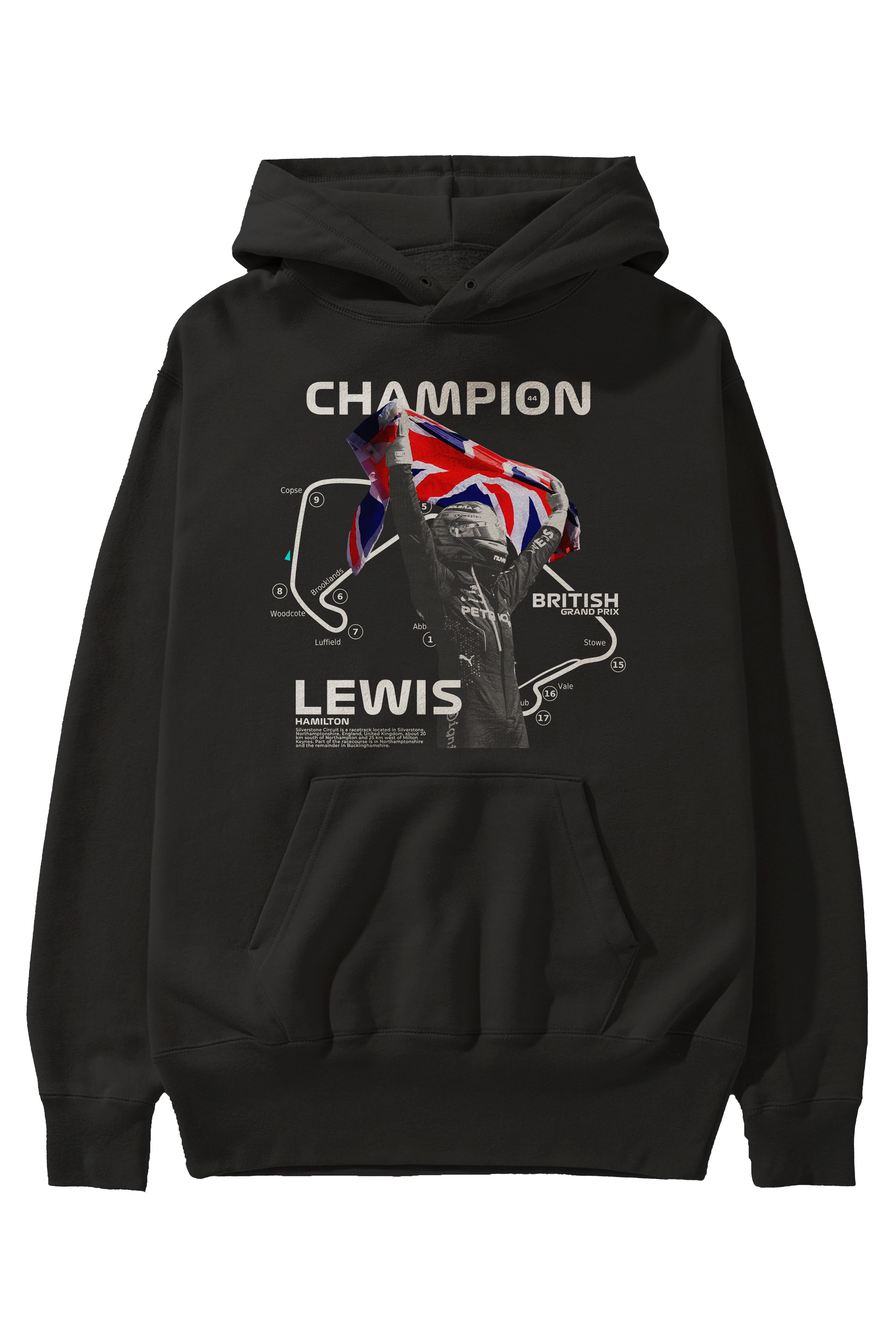 LEWIS H SILVERSTONE Ön Baskılı Hoodie Oversize Kapüşonlu Sweatshirt Erkek Kadın Unisex