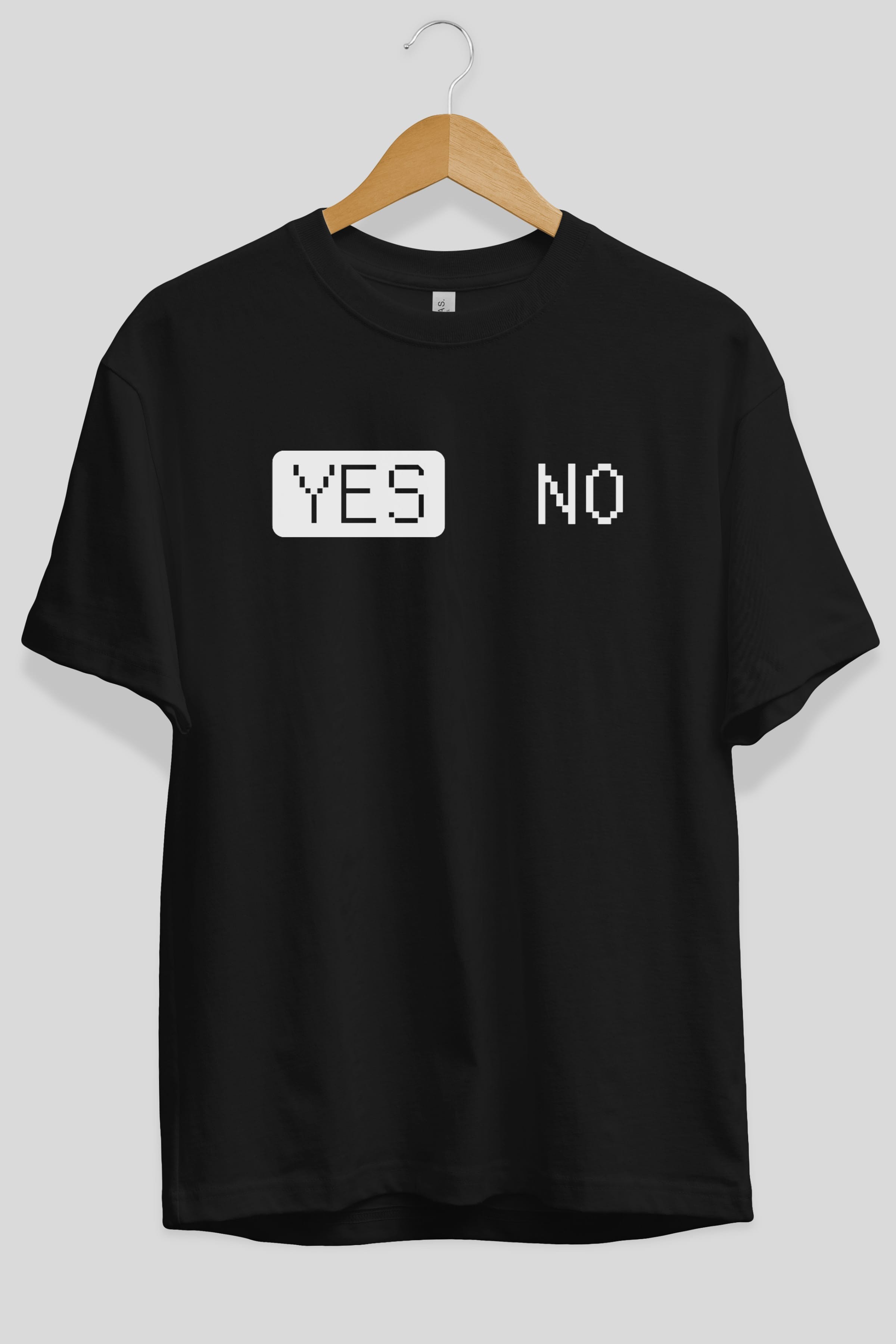 Yes No Ön Baskılı Oversize t-shirt %100 pamuk Erkek Kadın Unisex