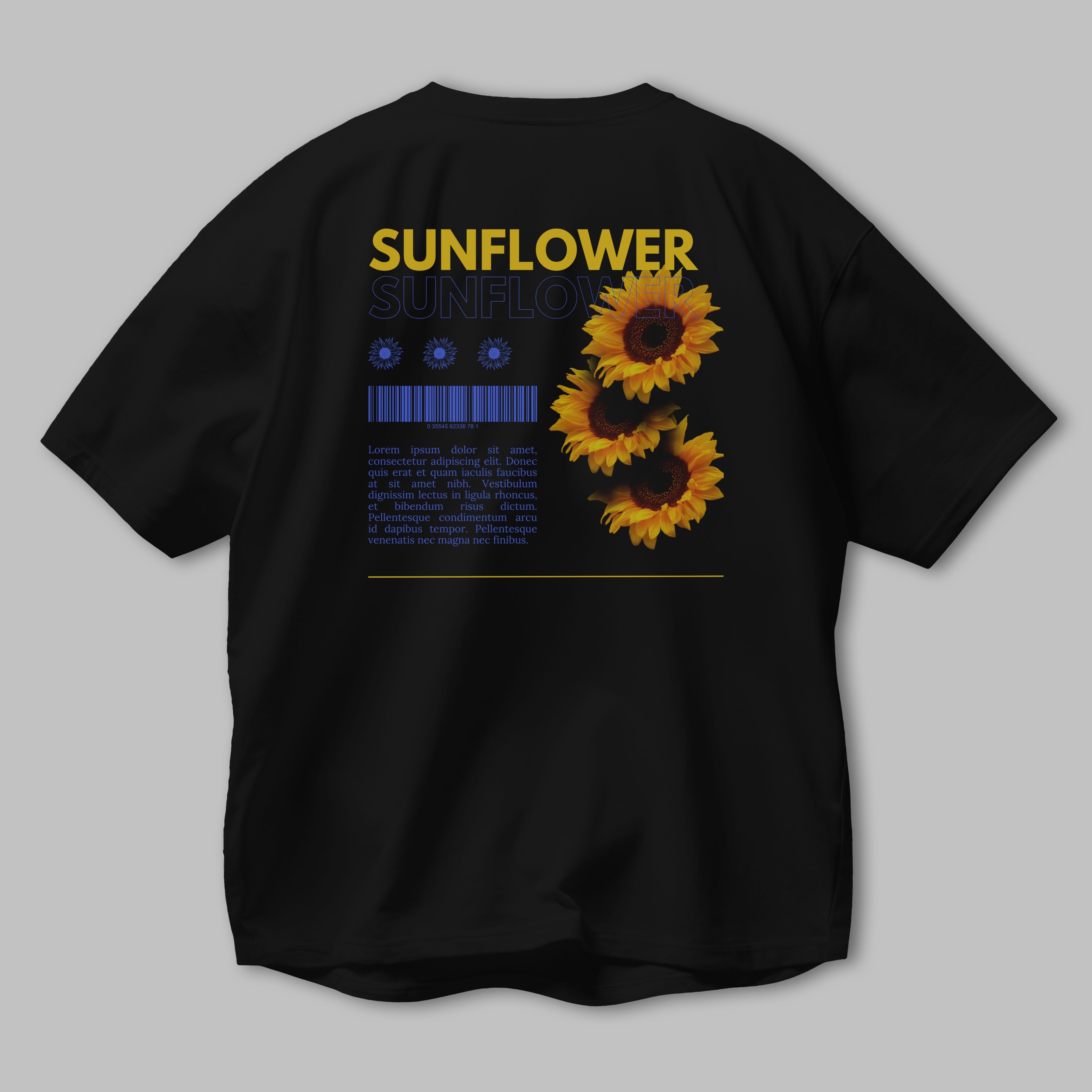 Sunflower Arka Baskılı Oversize t-shirt Erkek Kadın Unisex