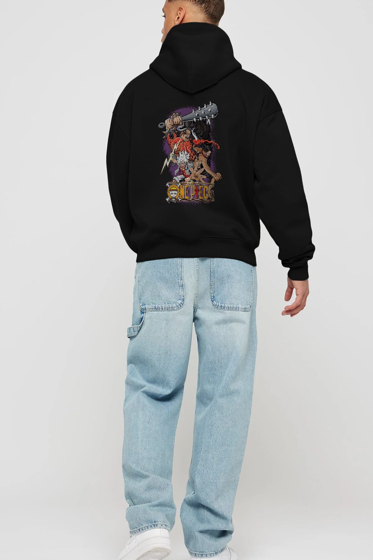 ONE PIECE (6) Anime Arka Baskılı Hoodie Oversize Kapüşonlu Sweatshirt Erkek Kadın Unisex