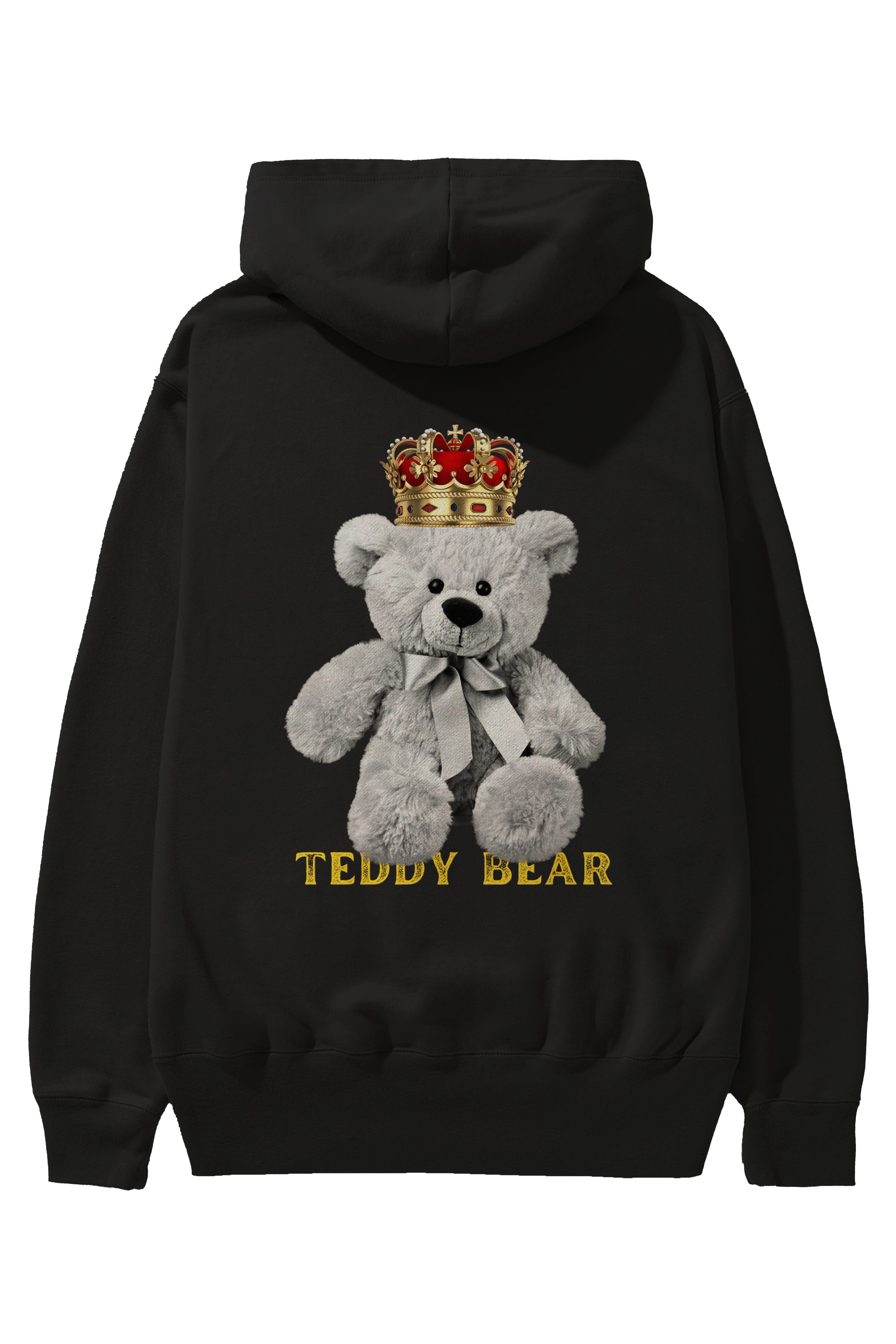 Teddy Bear Arka Baskılı Oversize Hoodie Kapüşonlu Sweatshirt Erkek Kadın Unisex