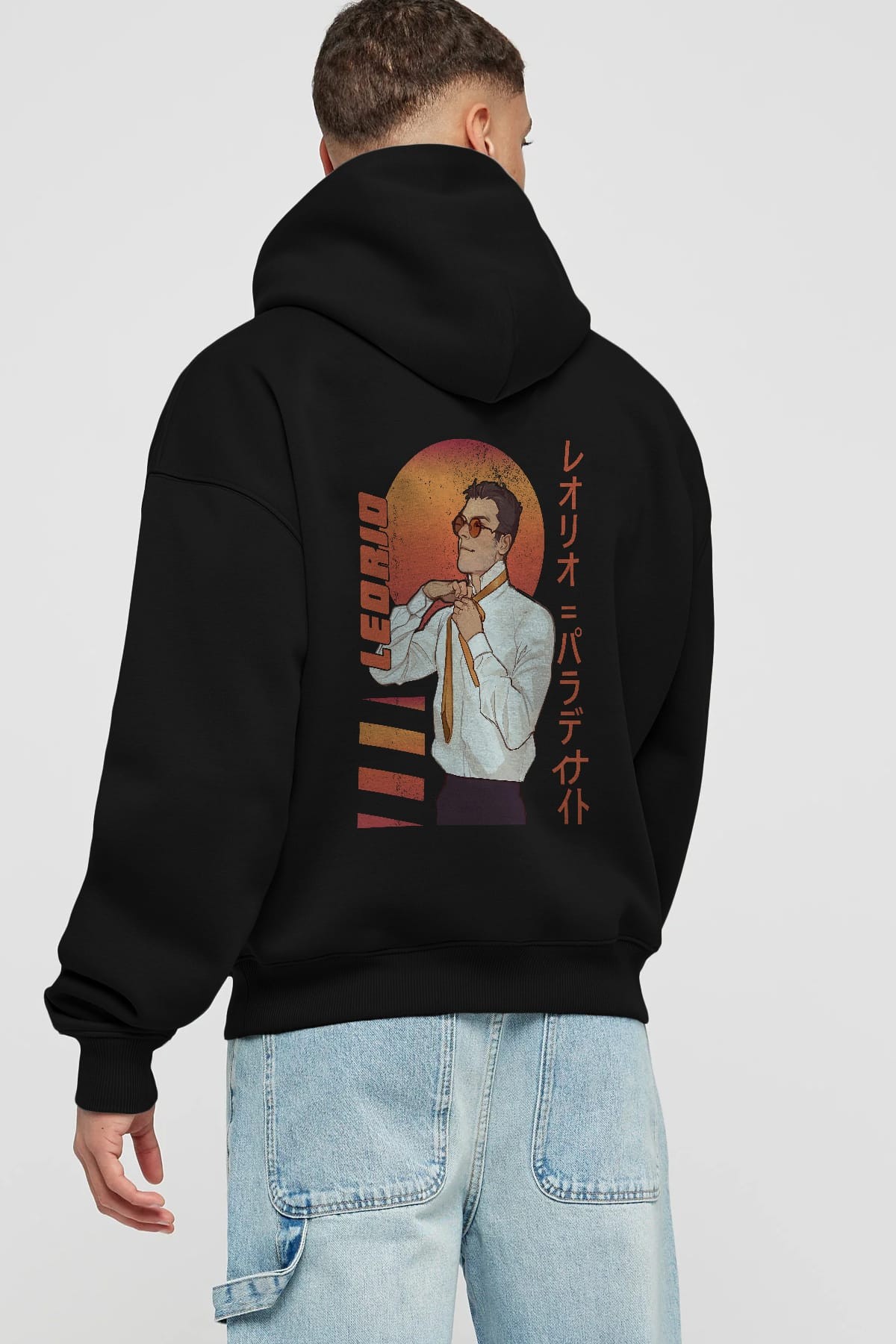 Leorio Paladiknight 5 (2) Anime Arka Baskılı Hoodie Oversize Kapüşonlu Sweatshirt Erkek Kadın Unisex