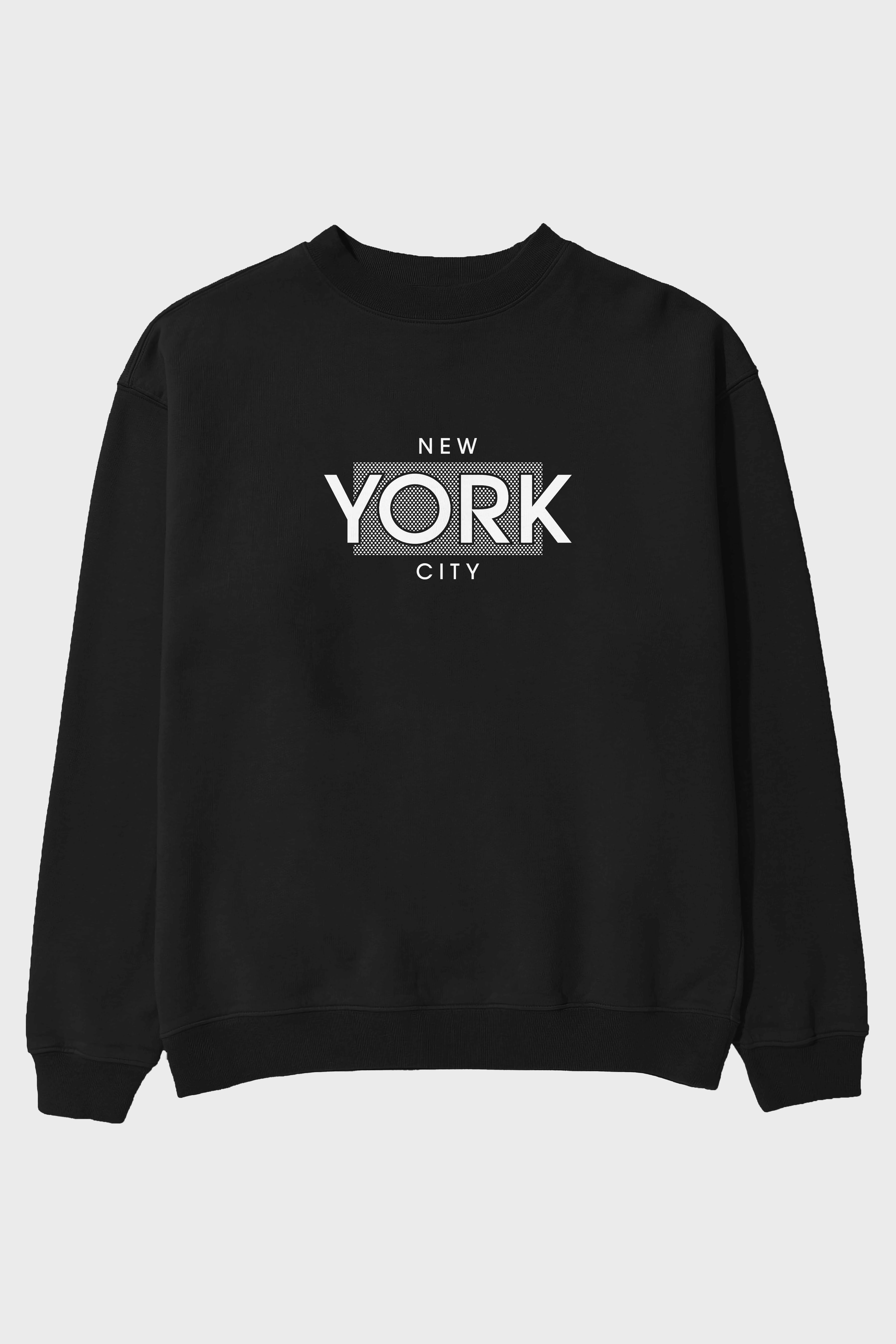 New York City Ön Baskılı Oversize Sweatshirt Erkek Kadın Unisex