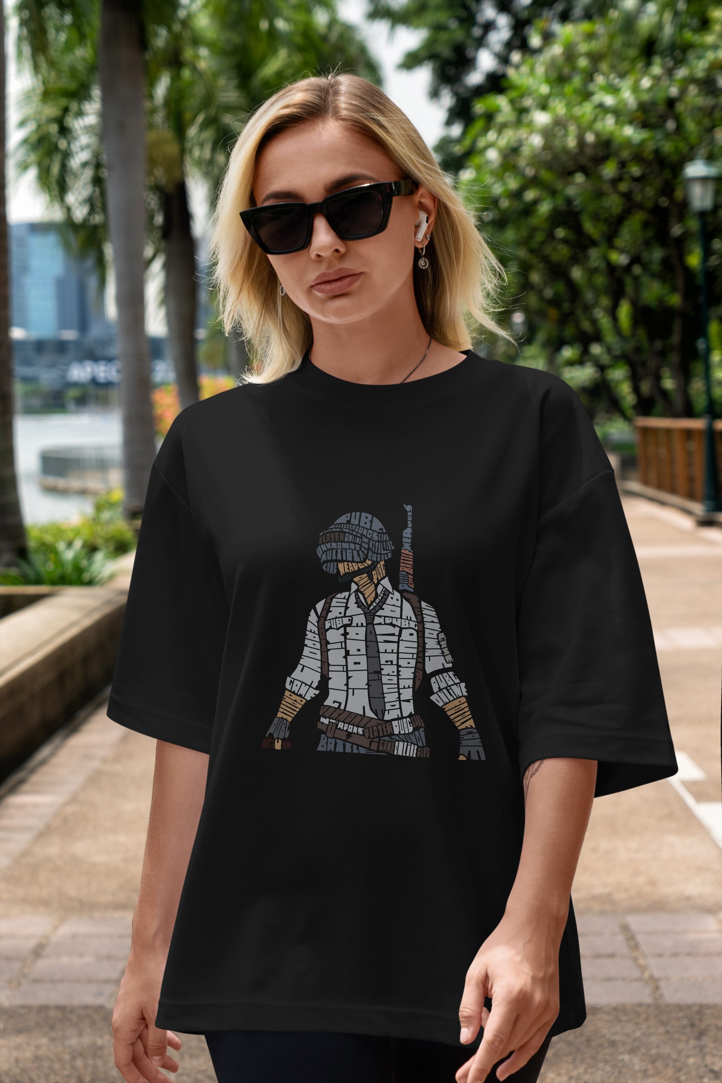 Pubg Ön Baskılı Oversize t-shirt %100 pamuk Erkek Kadın Unisex