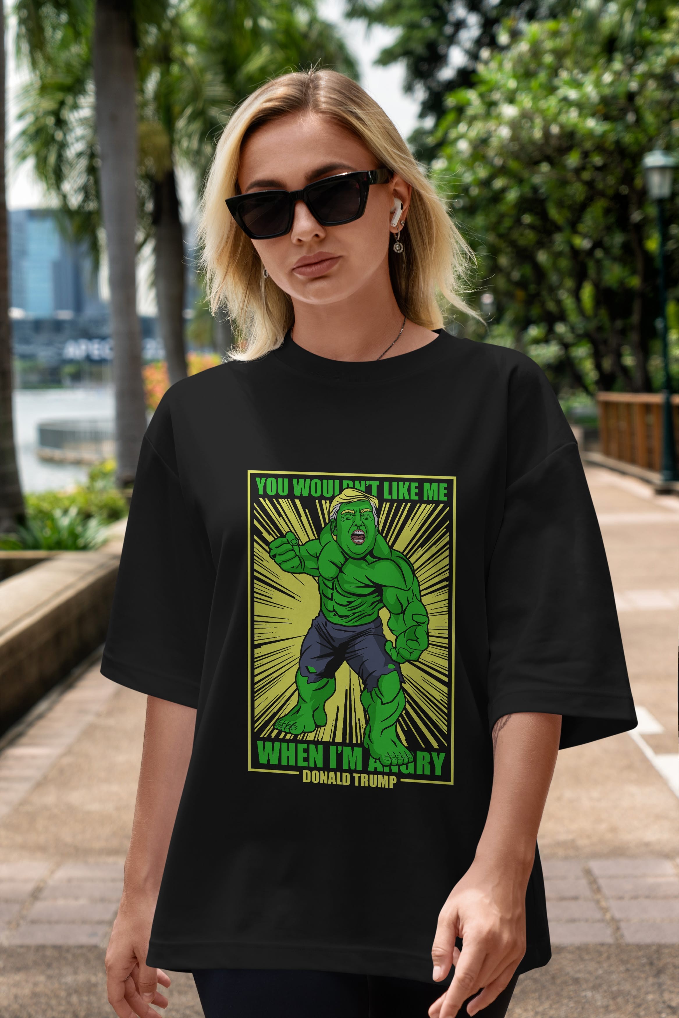 Trump Hulk Ön Baskılı Oversize t-shirt Erkek Kadın Unisex %100 Pamuk tişort