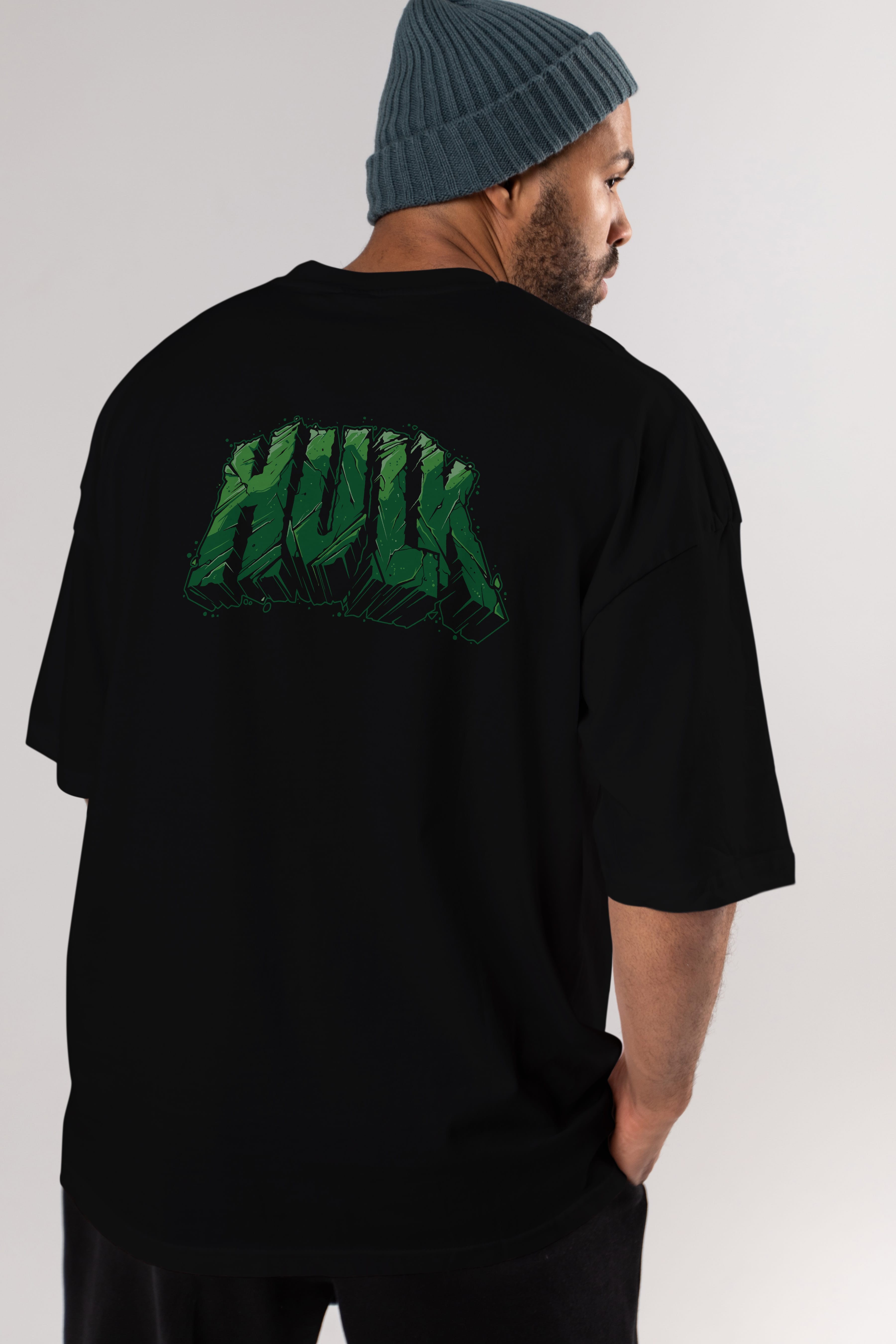 Hulk (14) Arka Baskılı Oversize t-shirt Erkek Kadın Unisex %100 Pamuk Bisiklet Yaka tişort