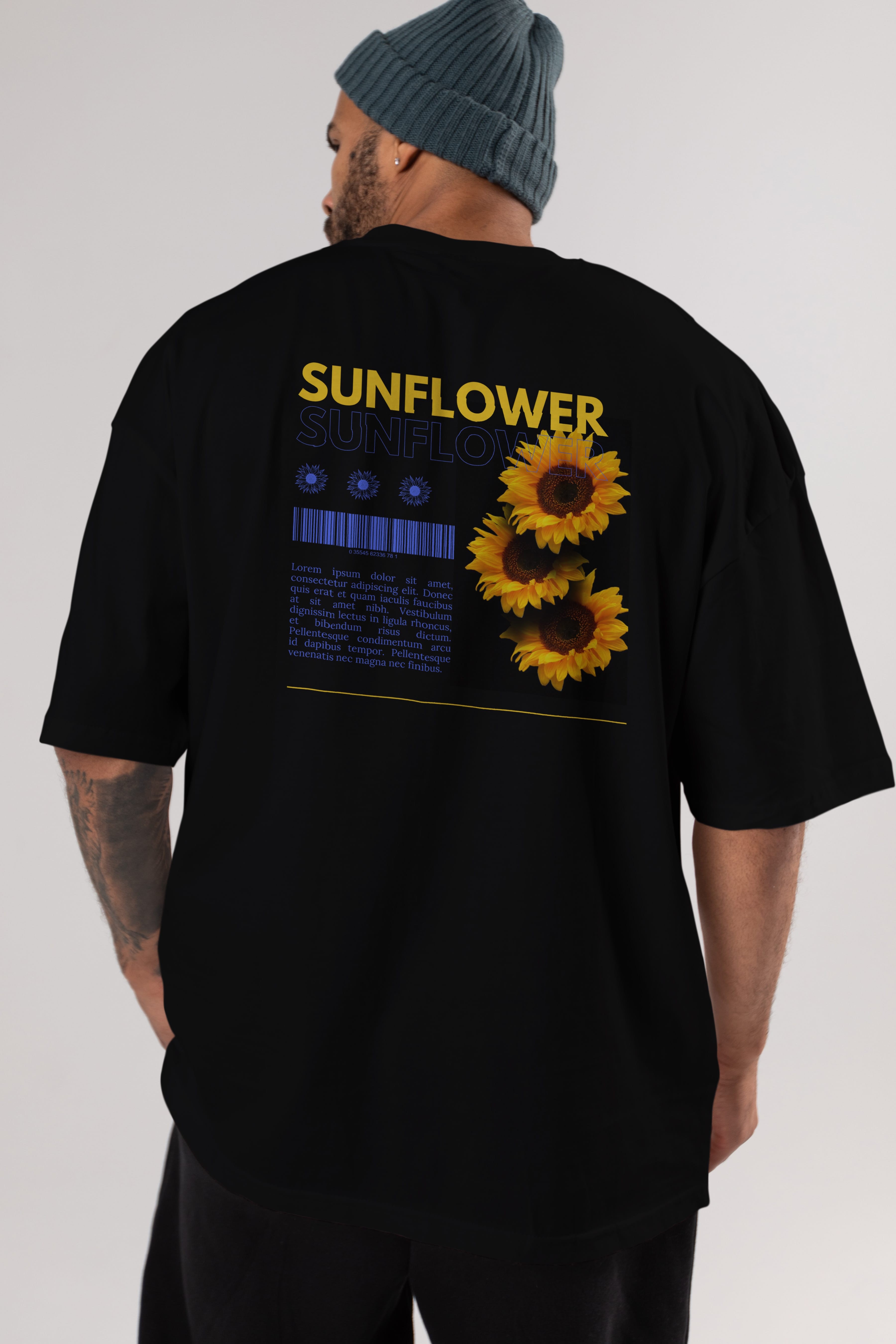 Sunflower Arka Baskılı Oversize t-shirt Erkek Kadın Unisex
