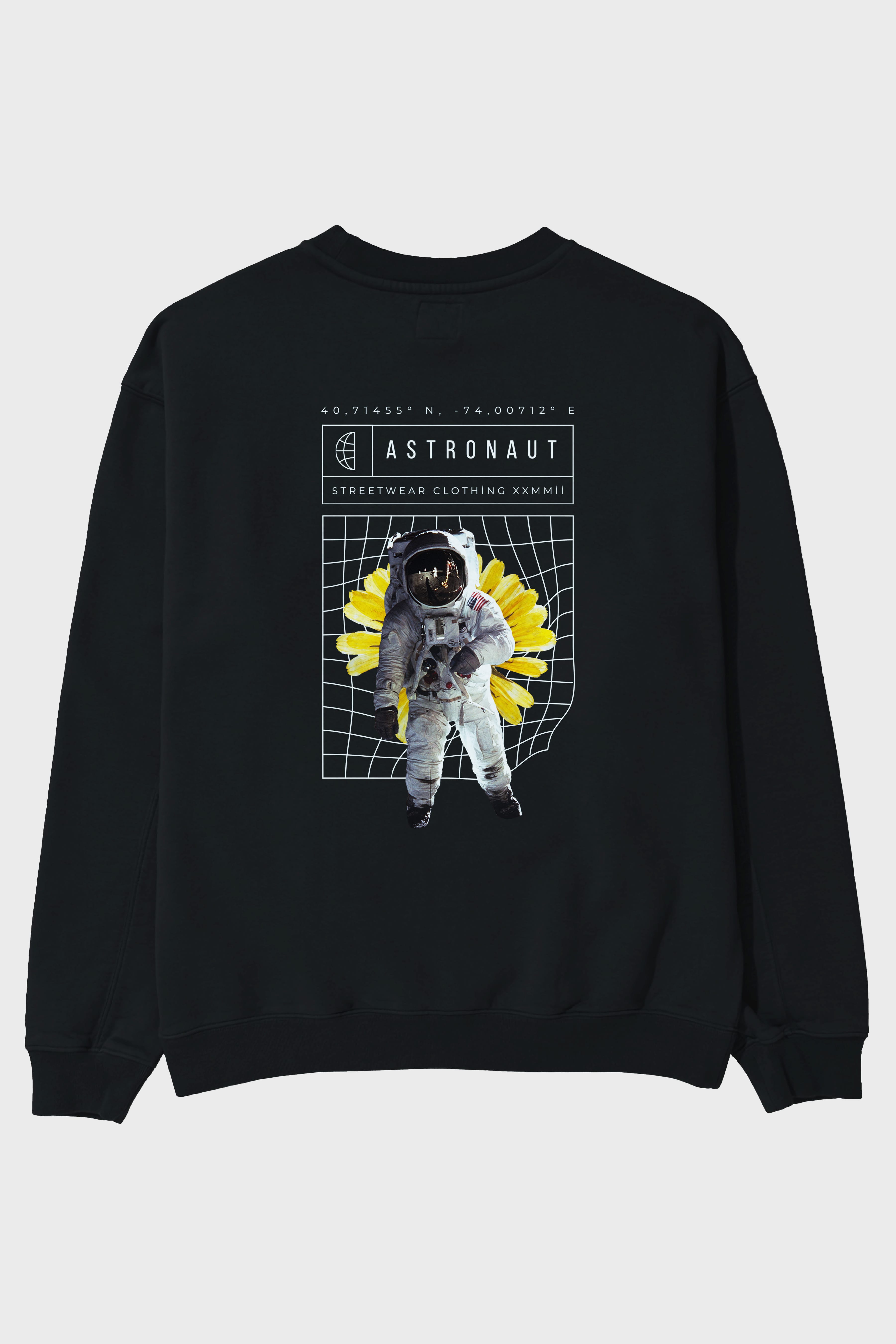 Astronaut Streetwear Arka Baskılı Oversize Sweatshirt Erkek Kadın Unisex
