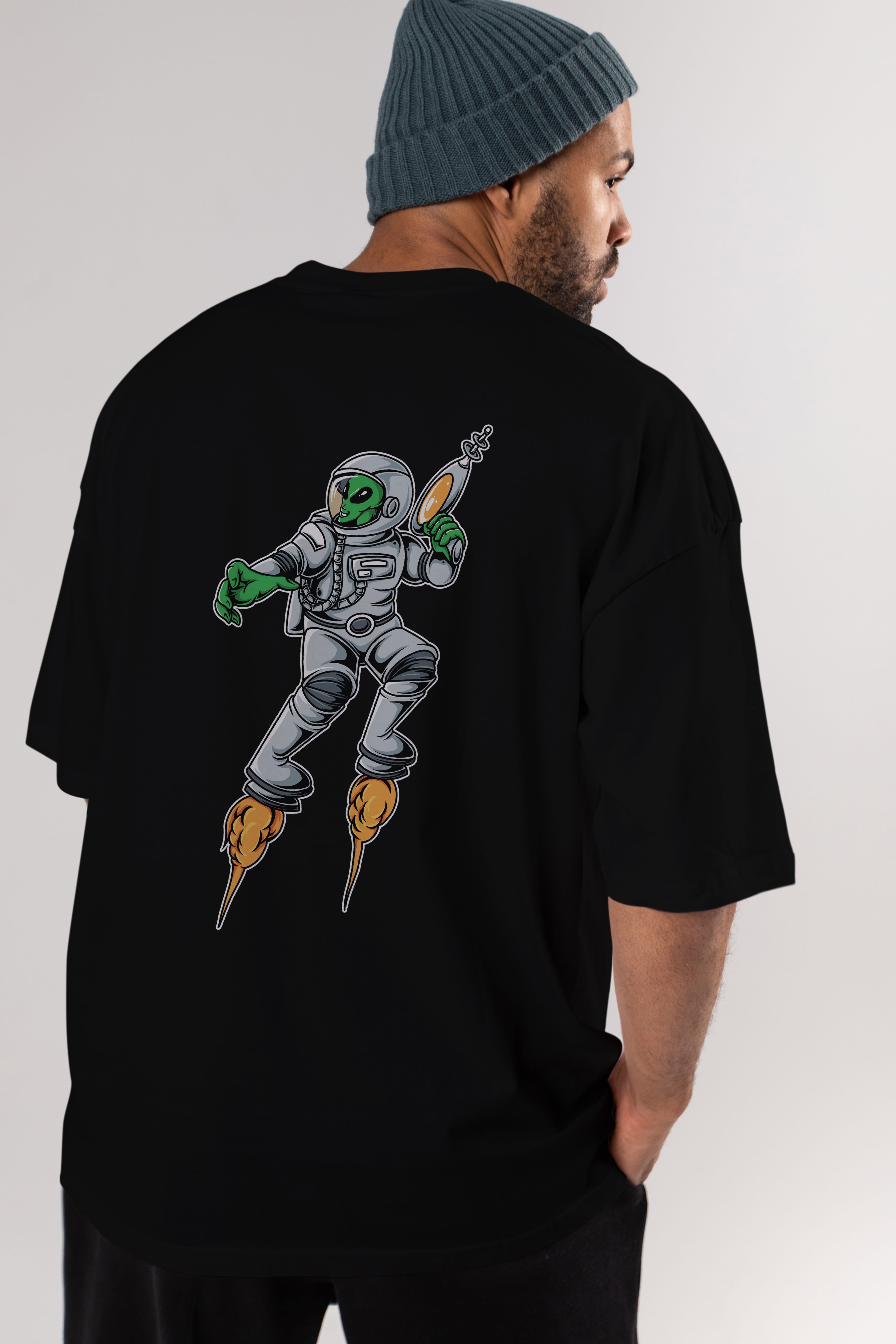 Alien Wars Tshirt Arka Baskılı Oversize t-shirt Erkek Kadın Unisex