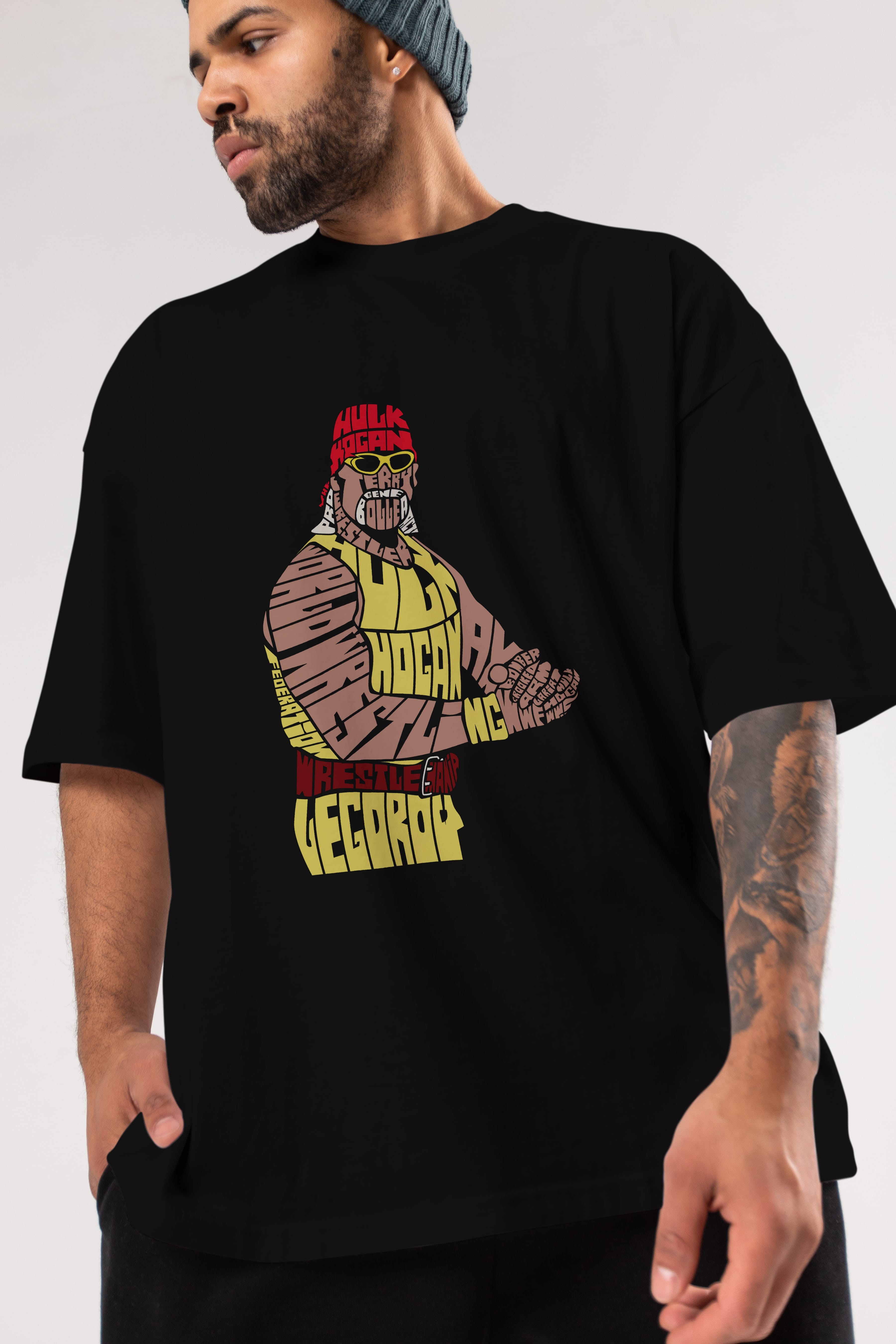 Hulk Hogan Ön Baskılı Oversize t-shirt %100 pamuk Erkek Kadın Unisex