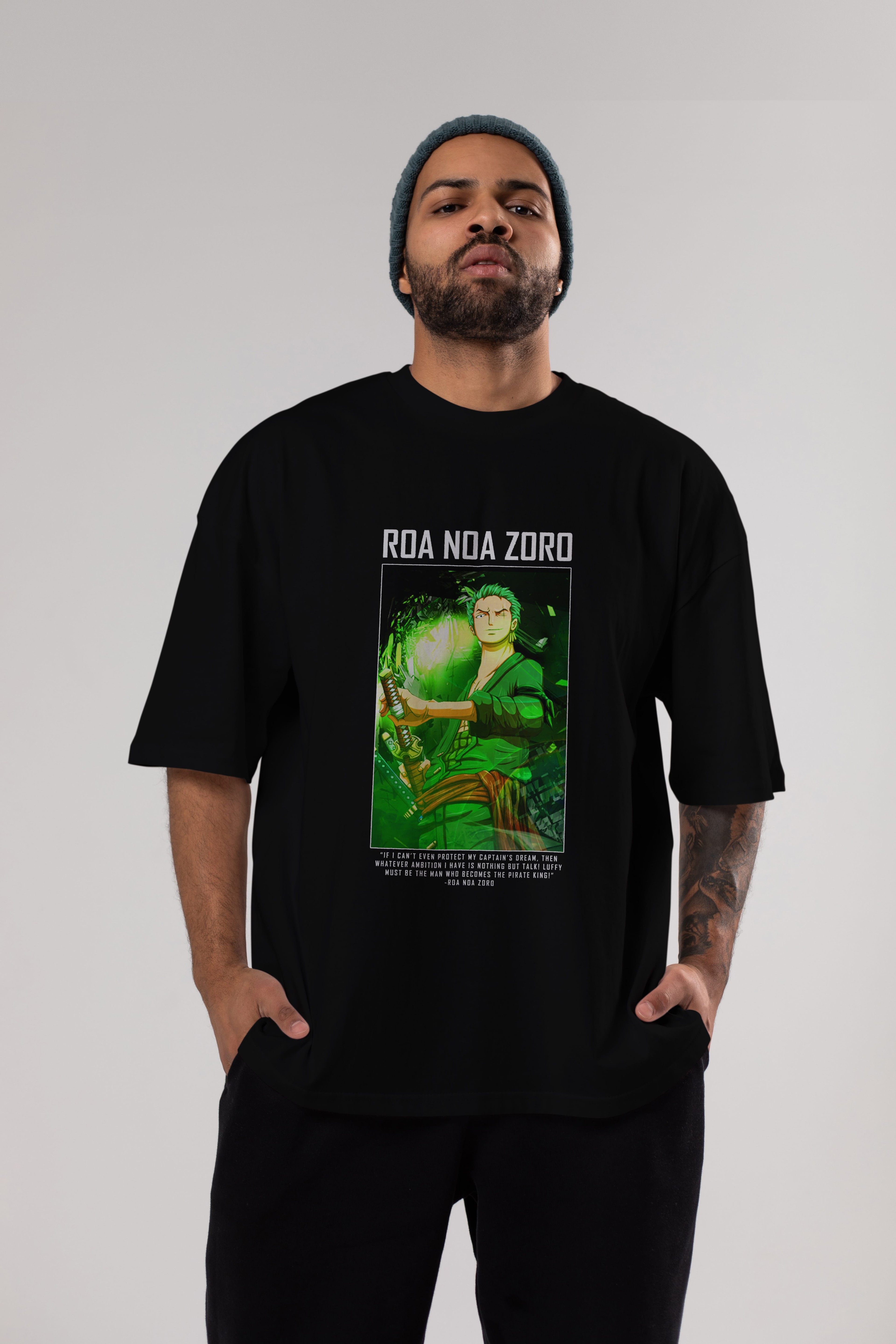 Roronoa Zoro 5 Anime Ön Baskılı Oversize t-shirt Erkek Kadın Unisex