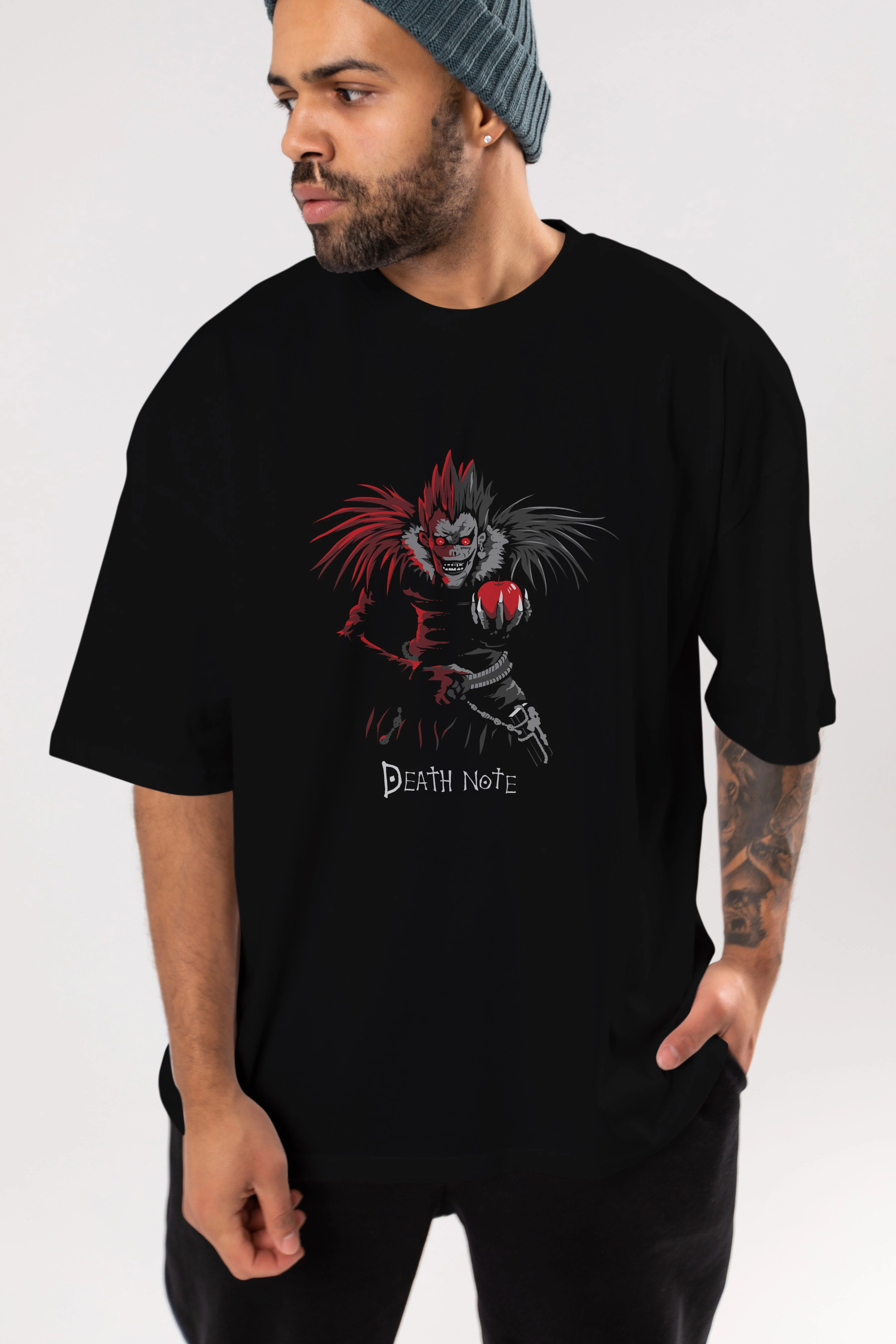 DEATH NOTE RYUK Anime Ön Baskılı Oversize t-shirt %100 pamuk Erkek Kadın Unisex
