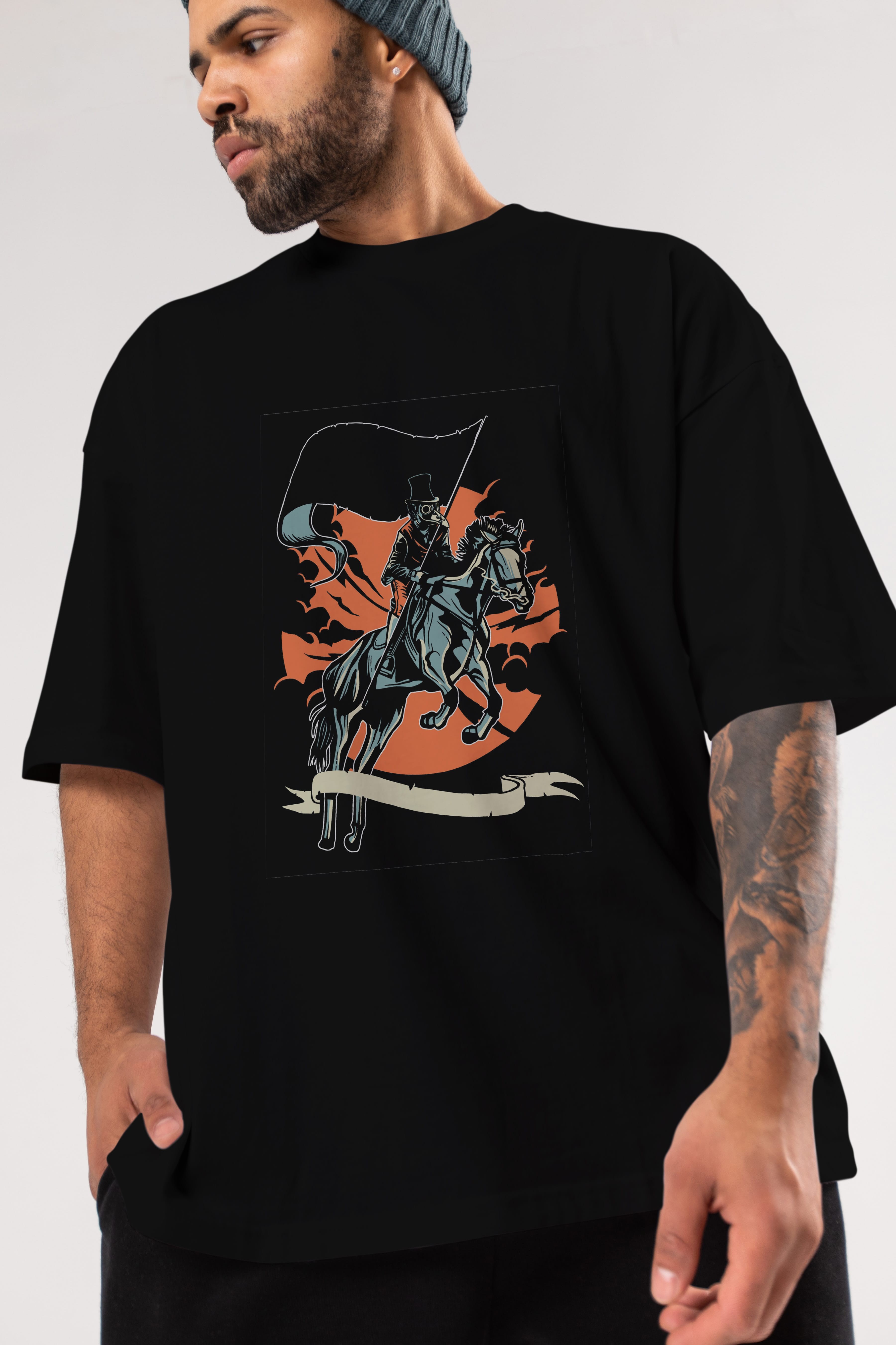 Plague Doctor Ön Baskılı Oversize t-shirt Erkek Kadın Unisex %100 Pamuk tişort