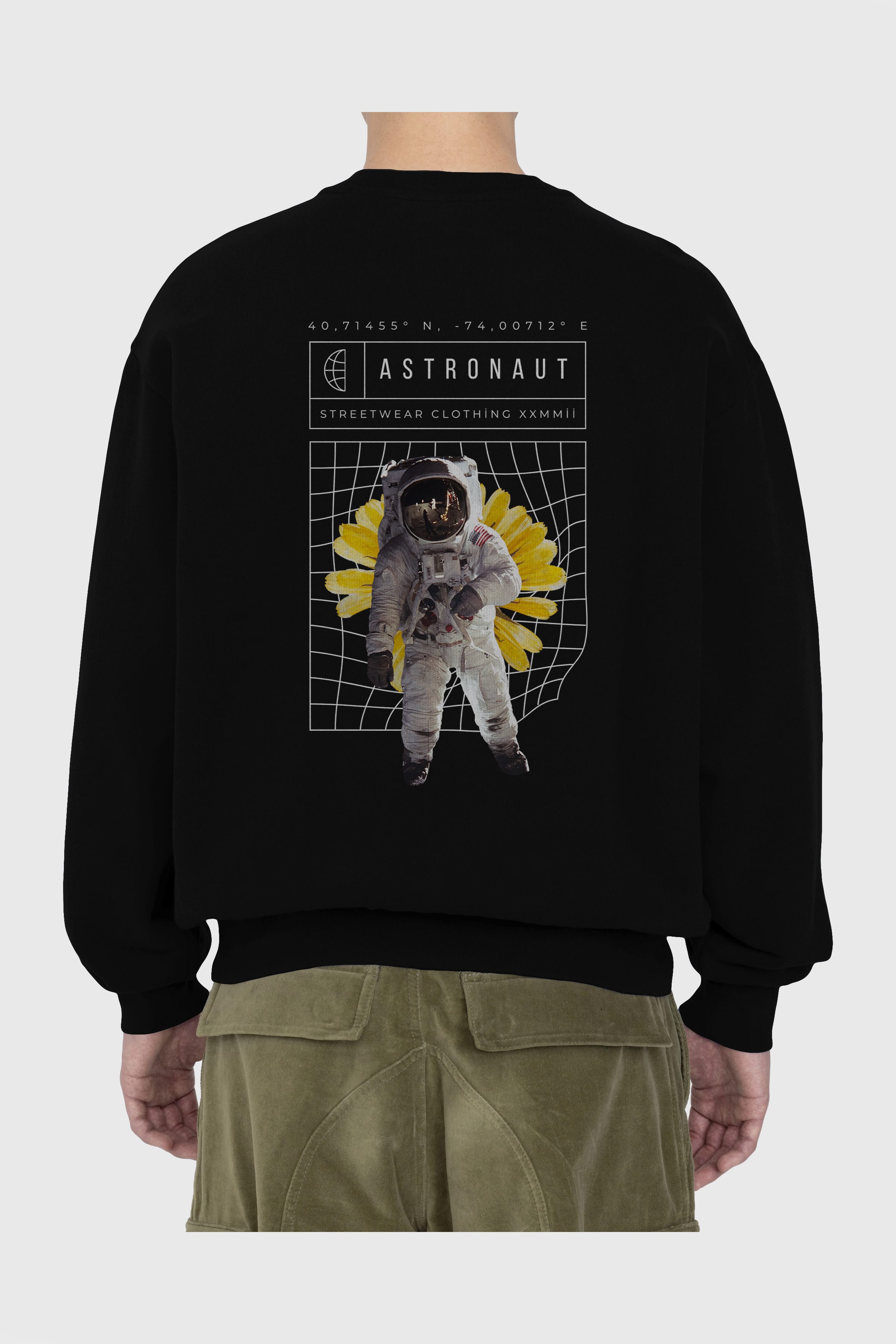 Astronaut Streetwear Arka Baskılı Oversize Sweatshirt Erkek Kadın Unisex
