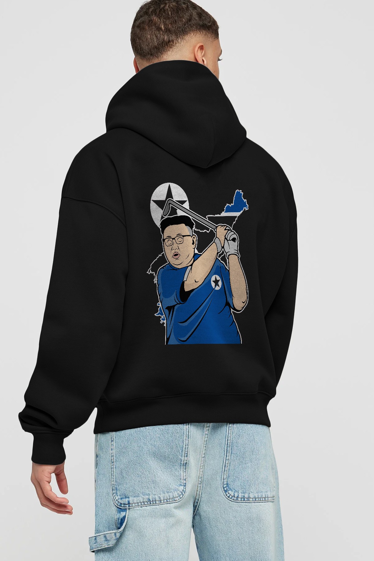 Kim Golf Arka Baskılı Hoodie Oversize Kapüşonlu Sweatshirt Erkek Kadın Unisex
